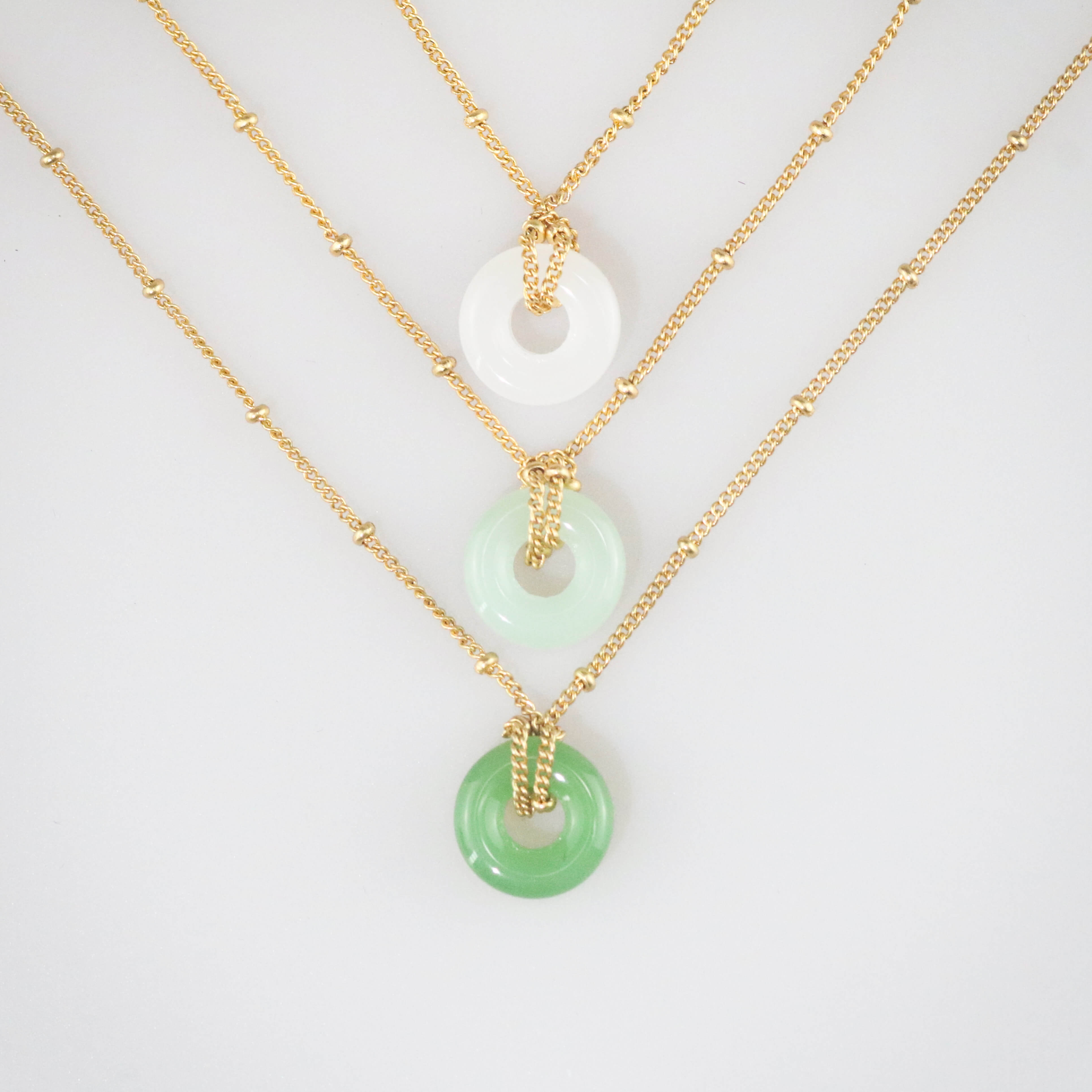 Light Green Jade Loop Necklace