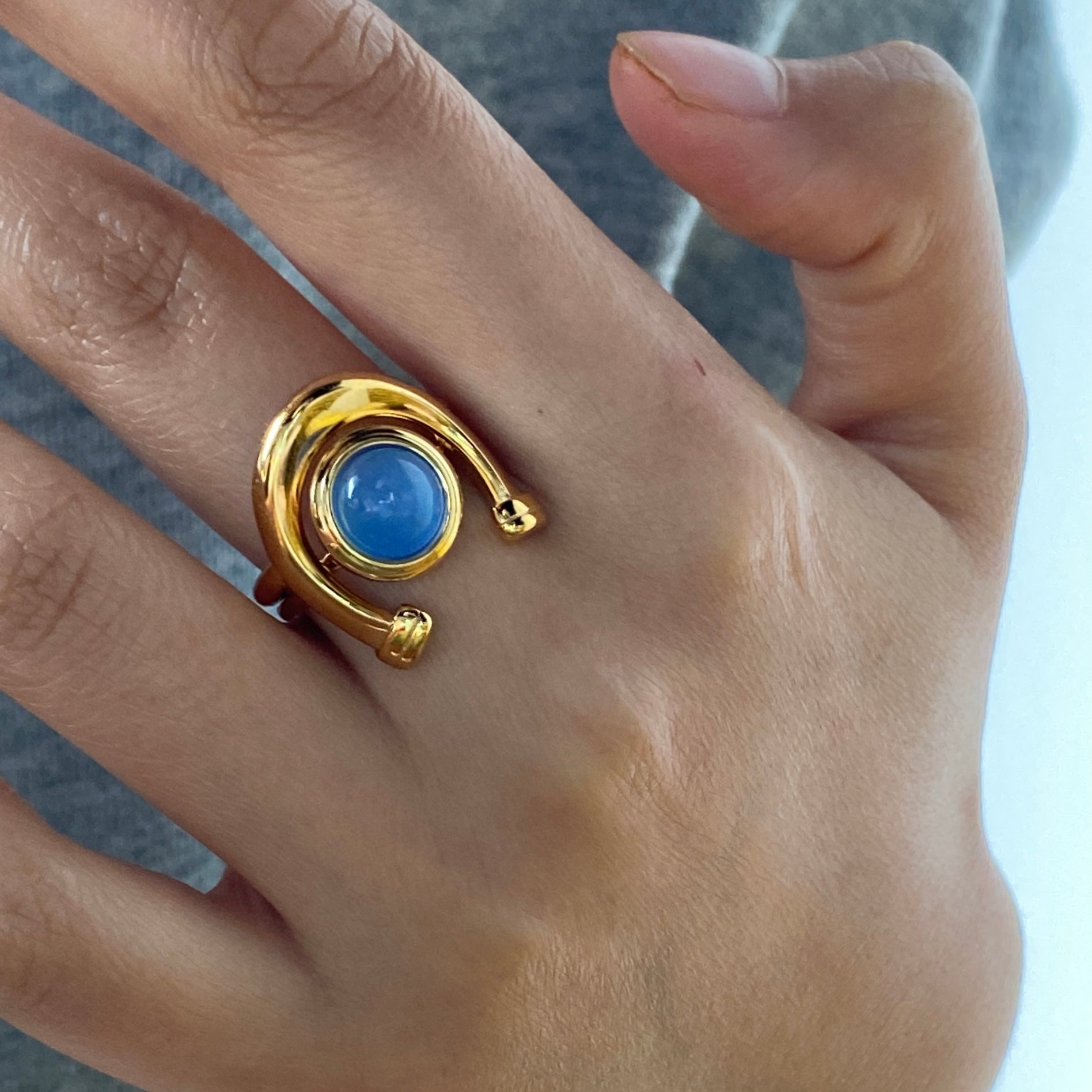Arlo Blue Stone Ring Set