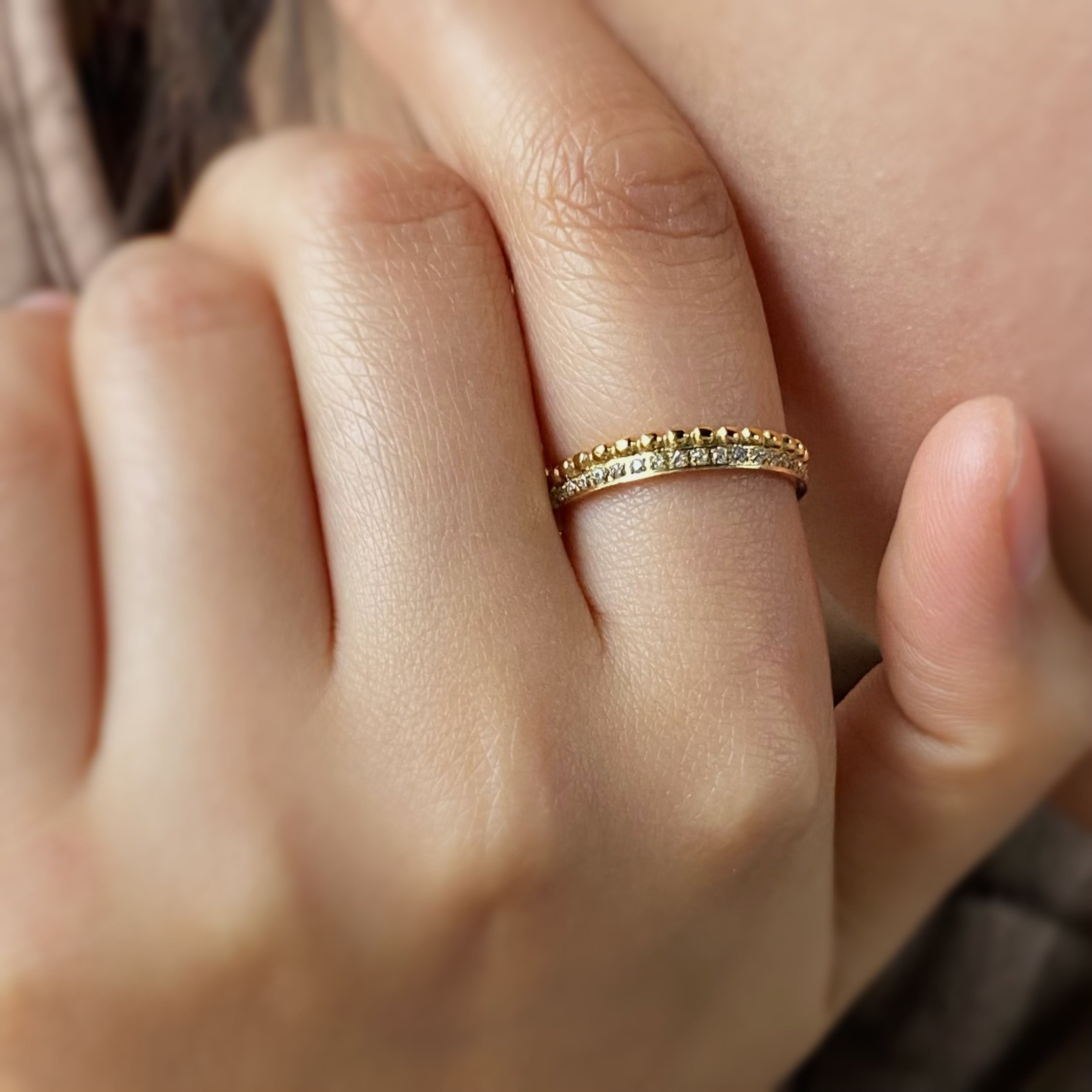 Milgrain Half Eternity Band Ring