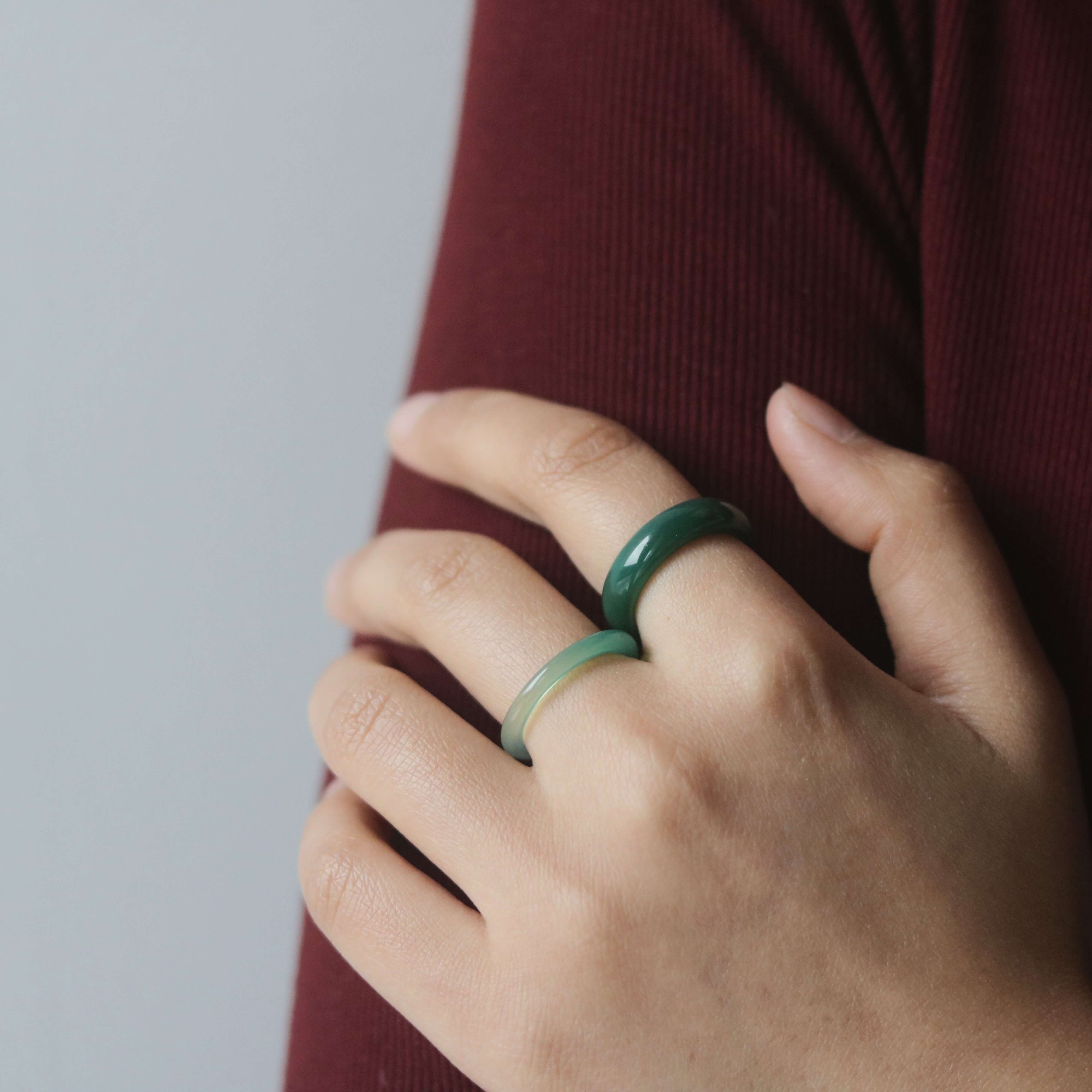Mint Green Jade Stacking Ring