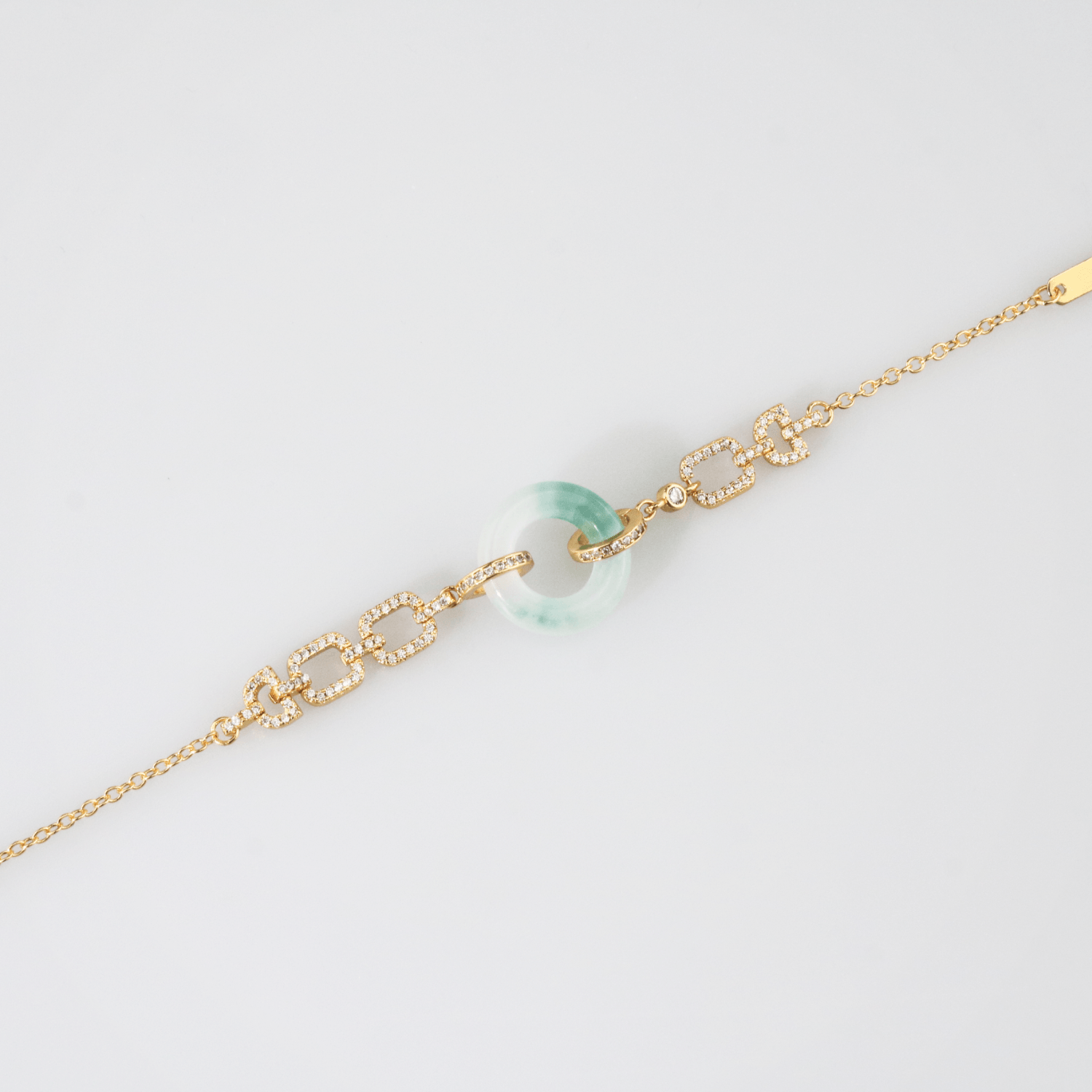 Jade Donut Pave Link -Bracelet
