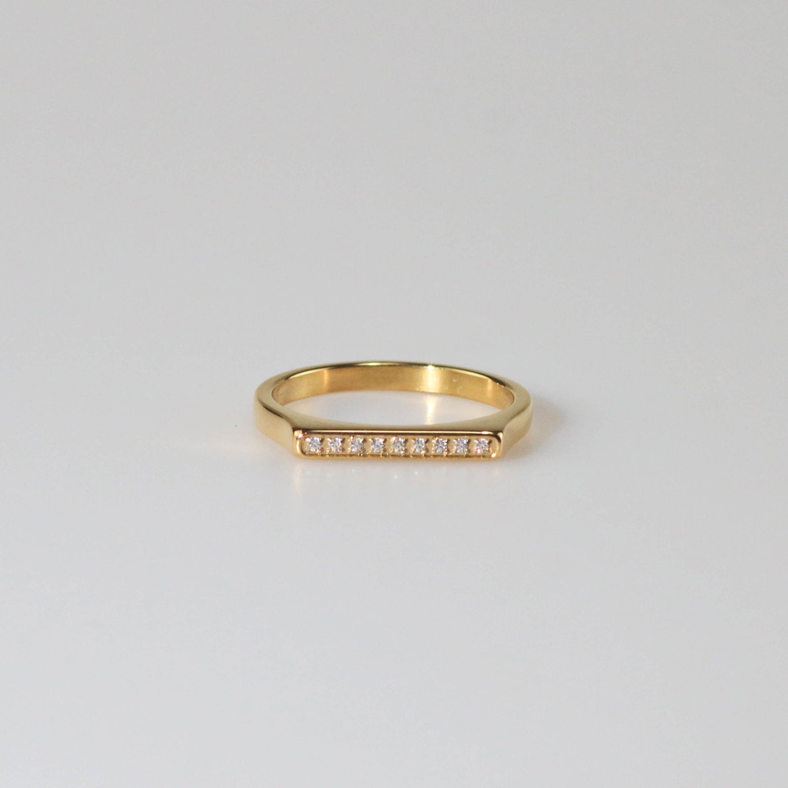 Linear Diamond Bar Ring