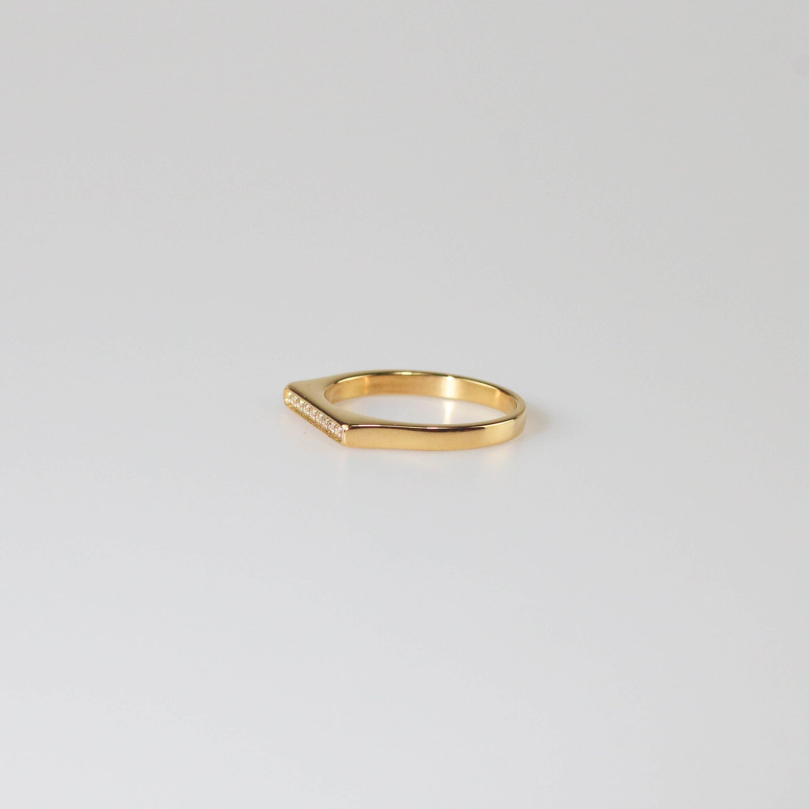 Linear Diamond Bar Ring