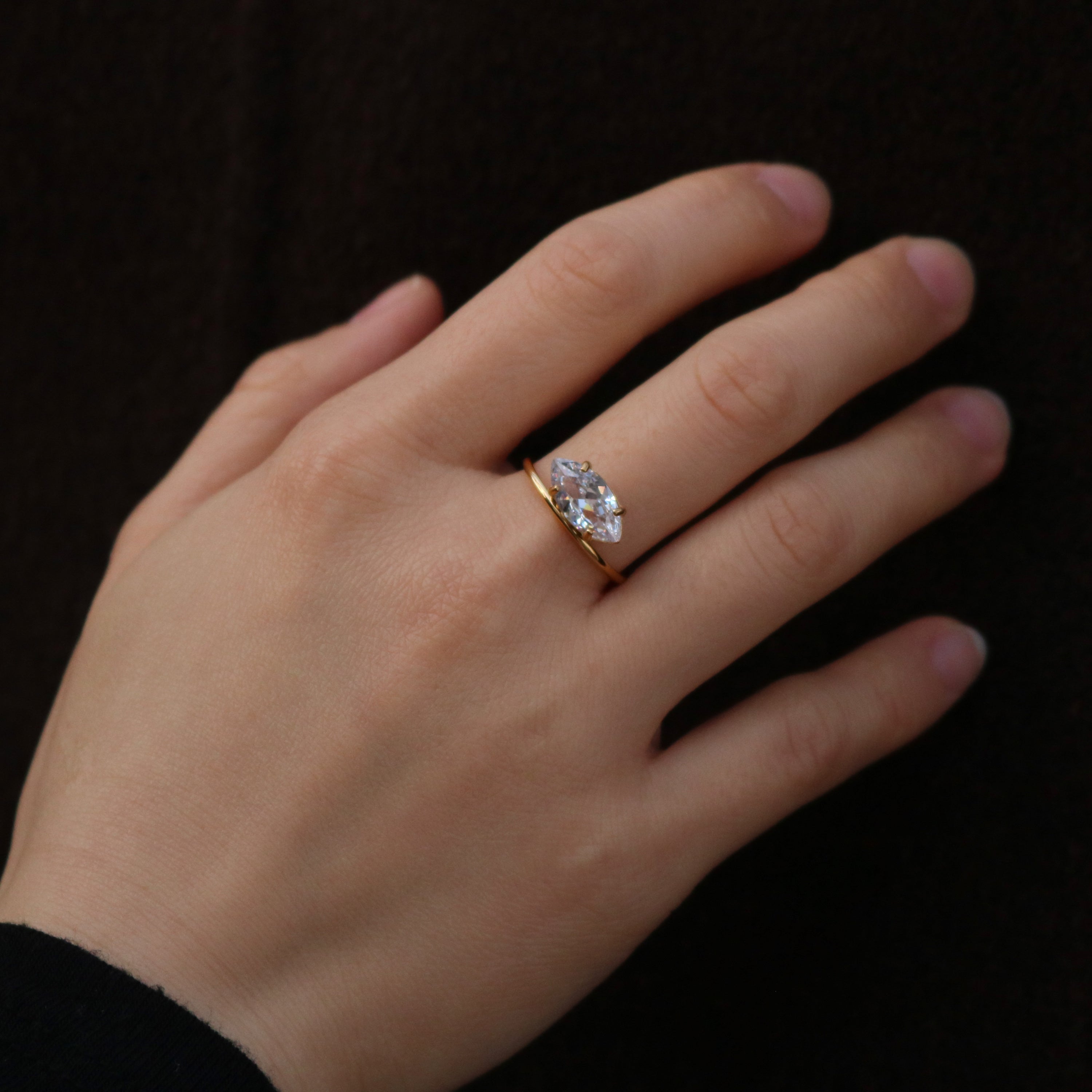 Meideya Jewely Marquise Cut Gemstone Ring