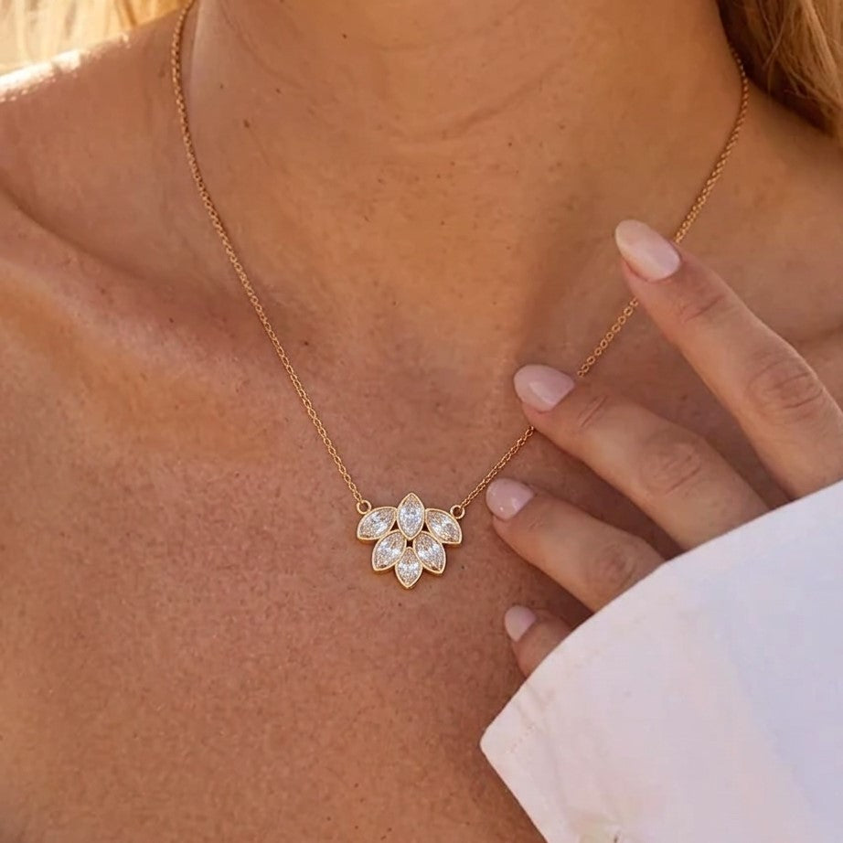 Marquise Cluster Necklace 2