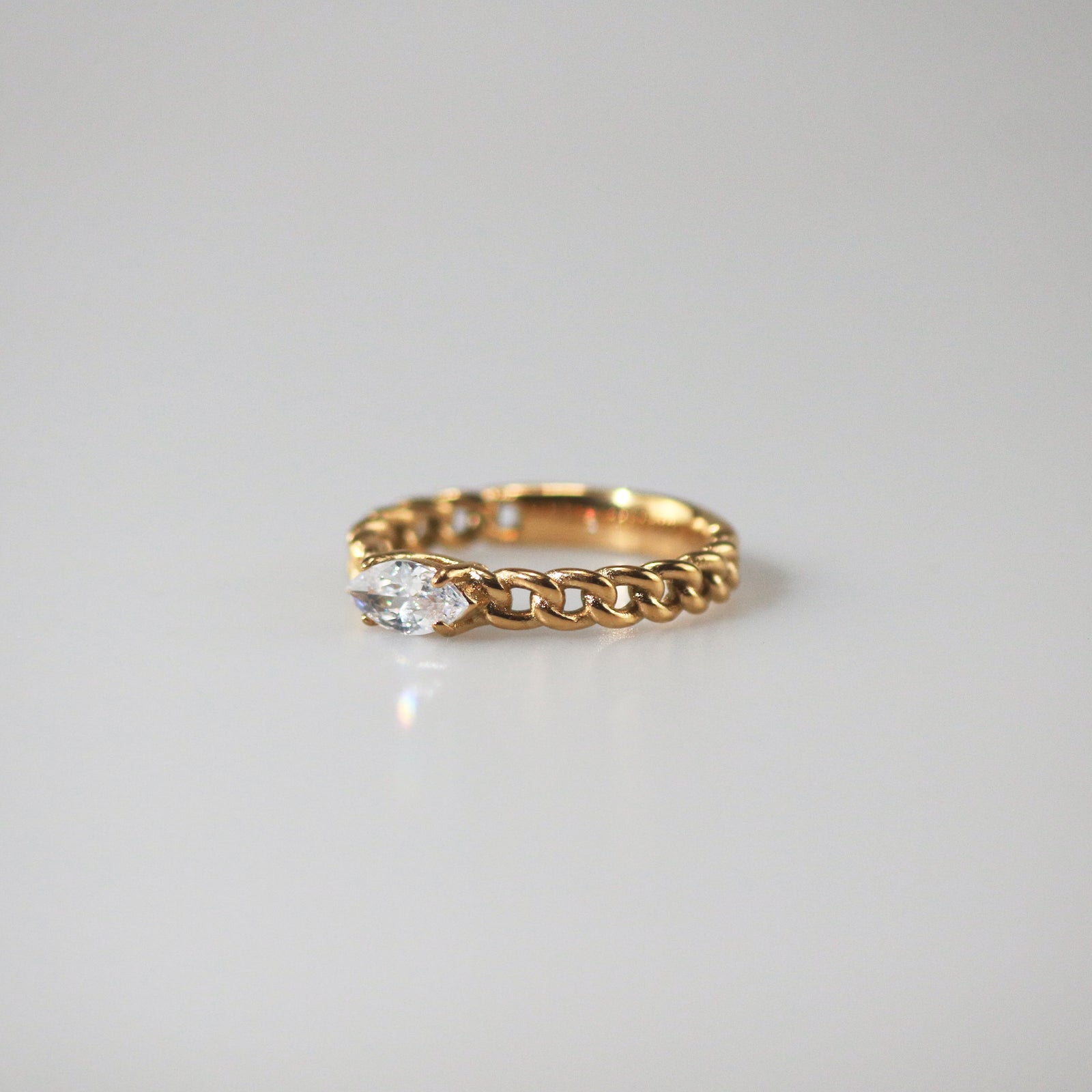 Meideya Jewelry Marquise CZ Chain Ring