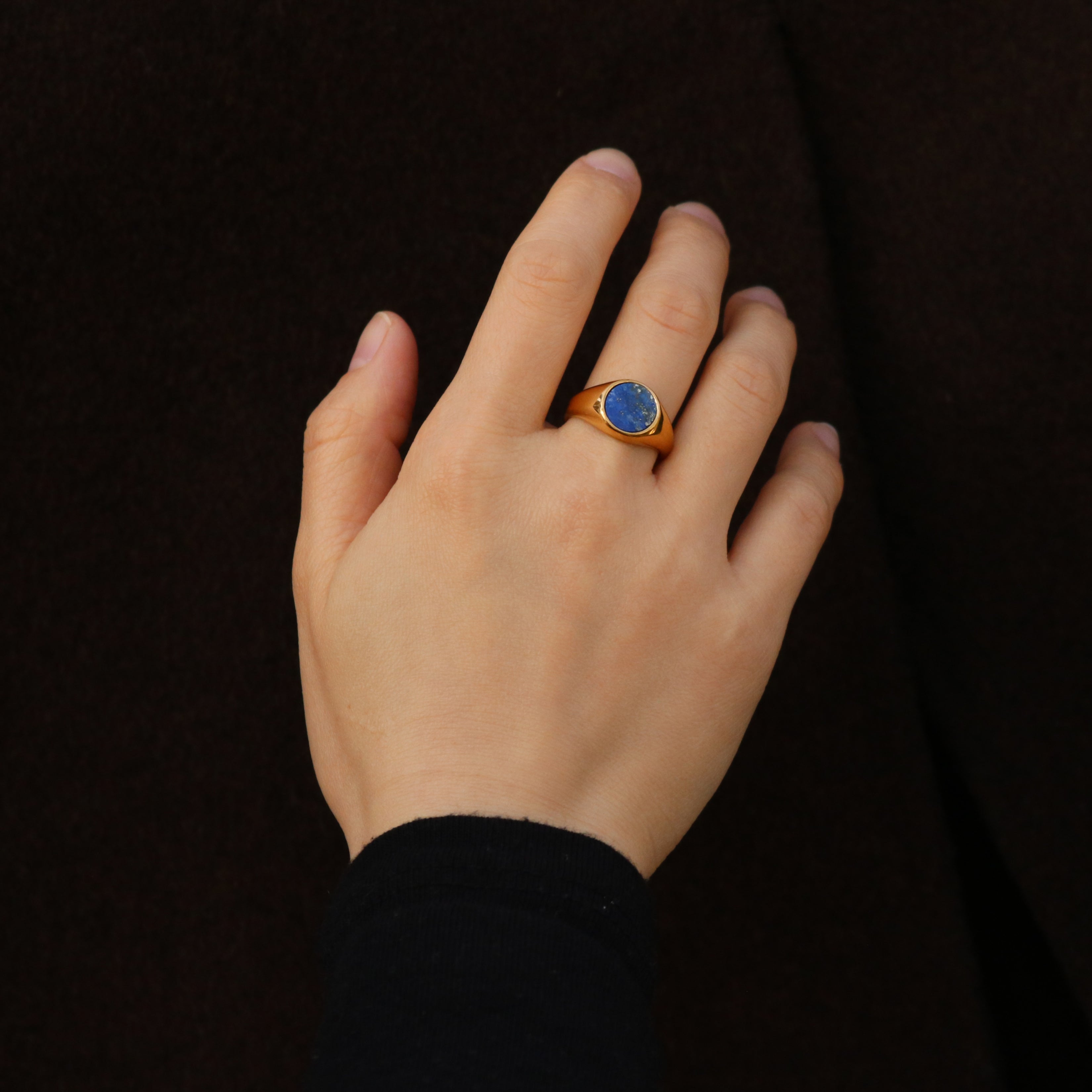 Meideya Jewelry Lapis Lazuli Signet Ring