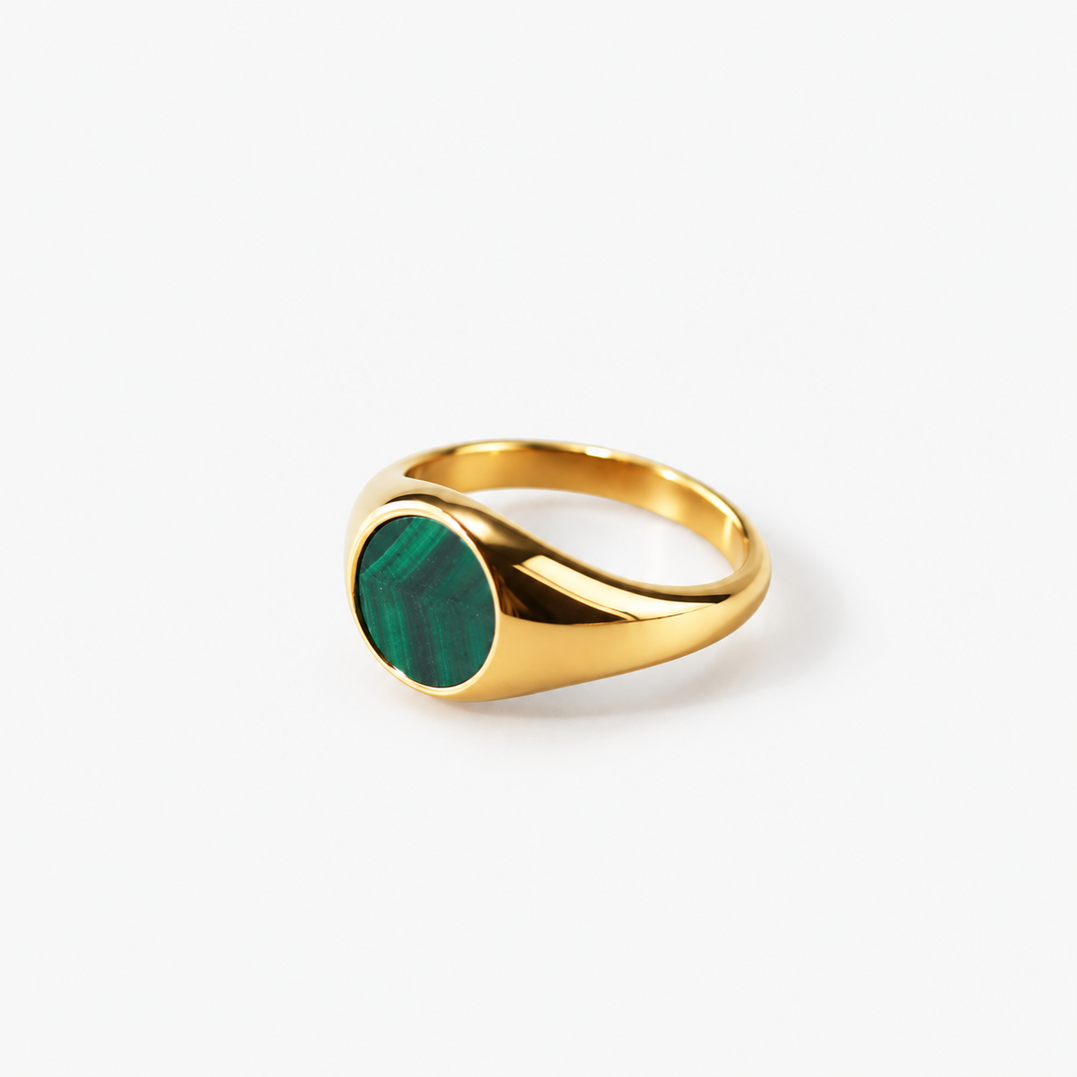 Maya Gemstone Signet Ring - Malachite