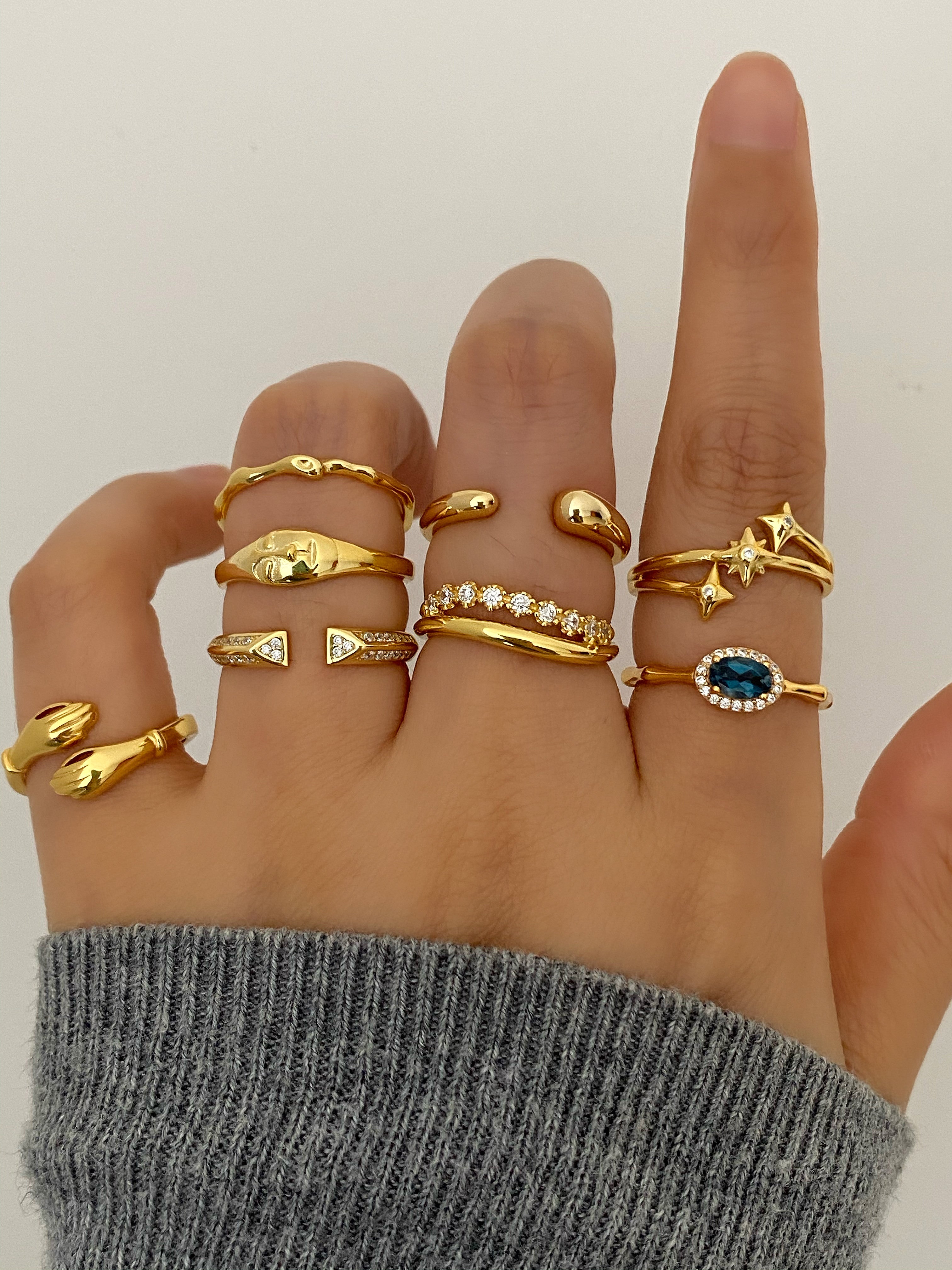 Meideya Jewelry rings gold plated over sterling silver