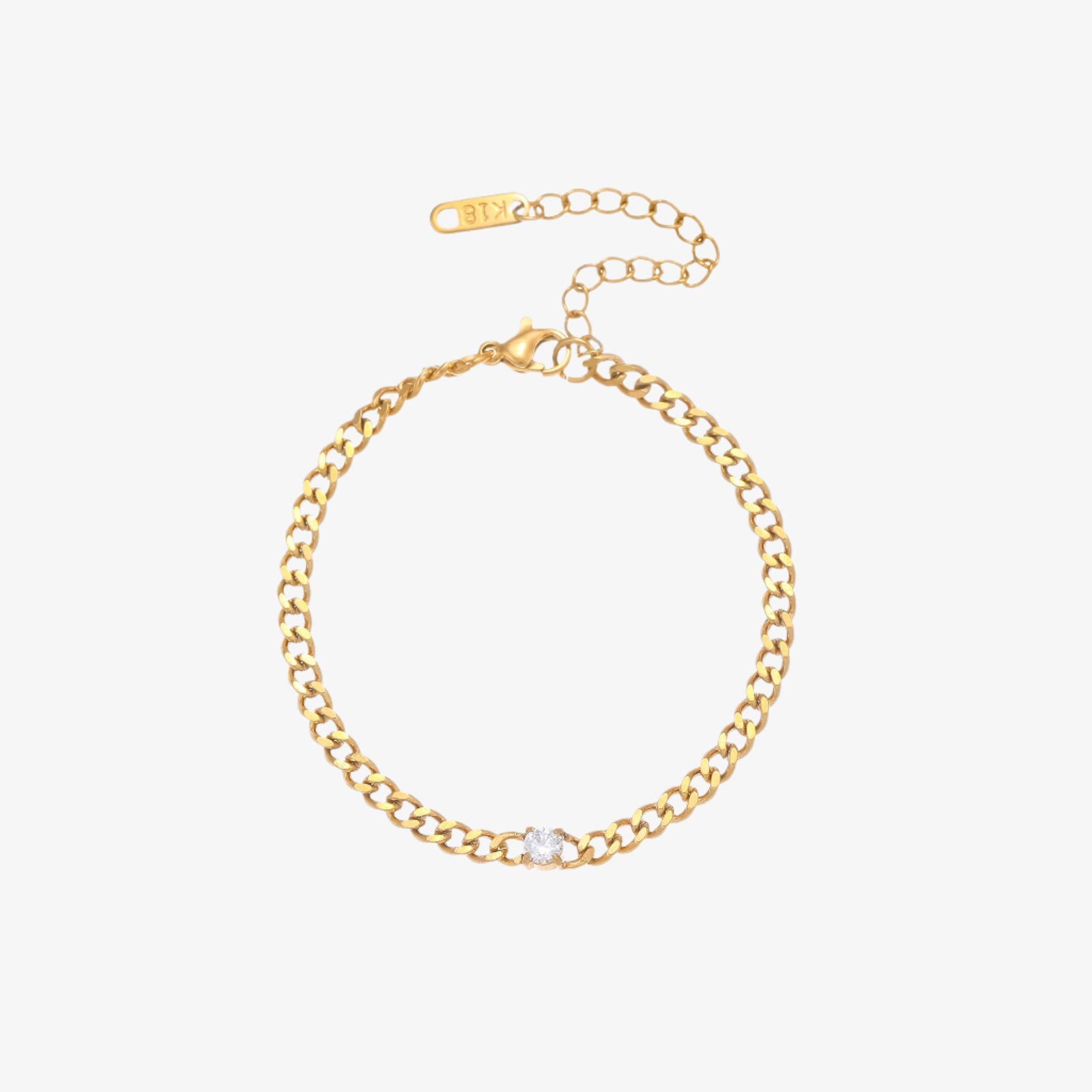 meideya jewelry solitaire curb chain bracelet