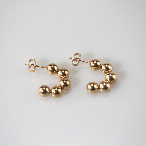 Meideya Jewelry Gold Ball Hoop Earrings