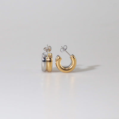 Two Tone Small Hoops