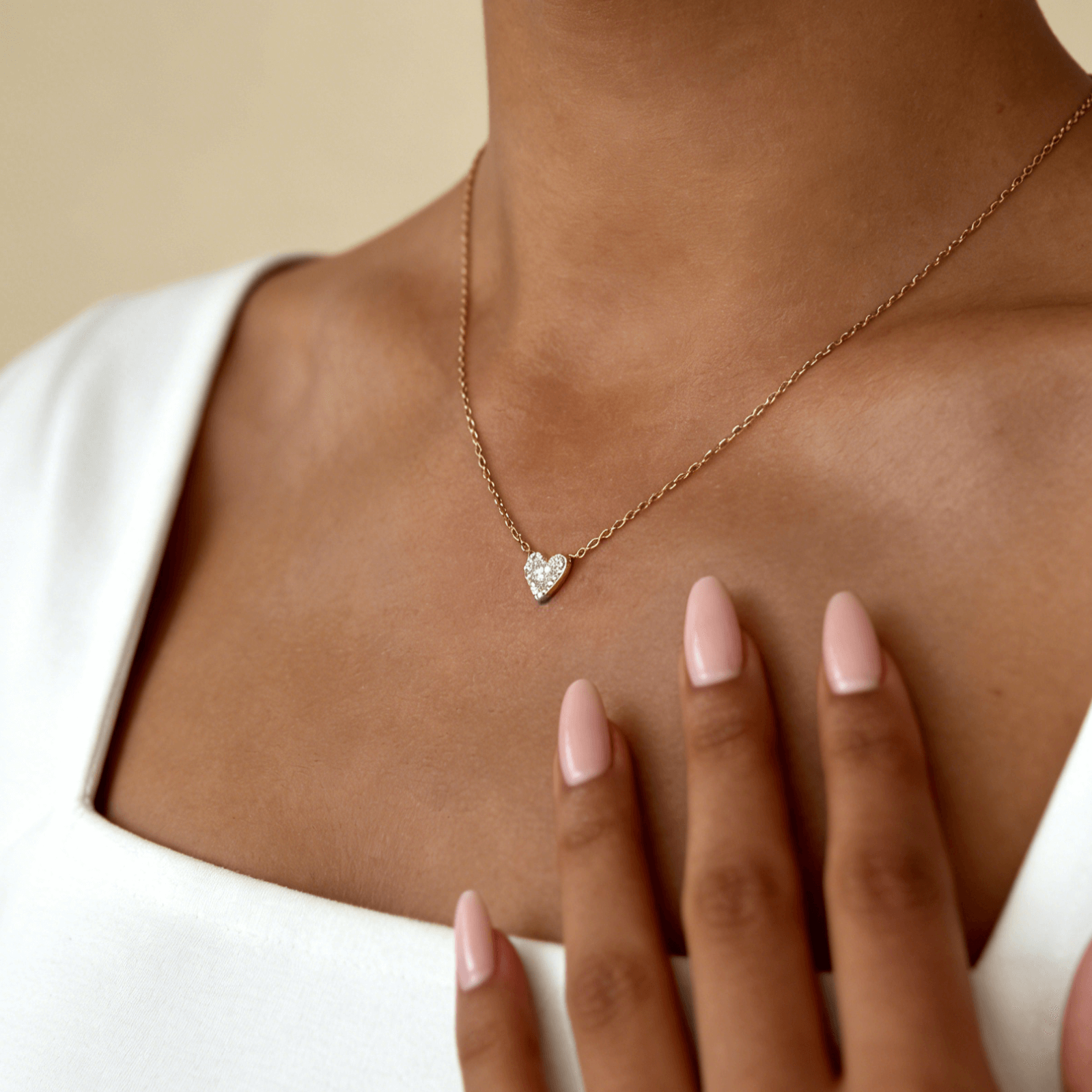 Pave Little Heart Necklace