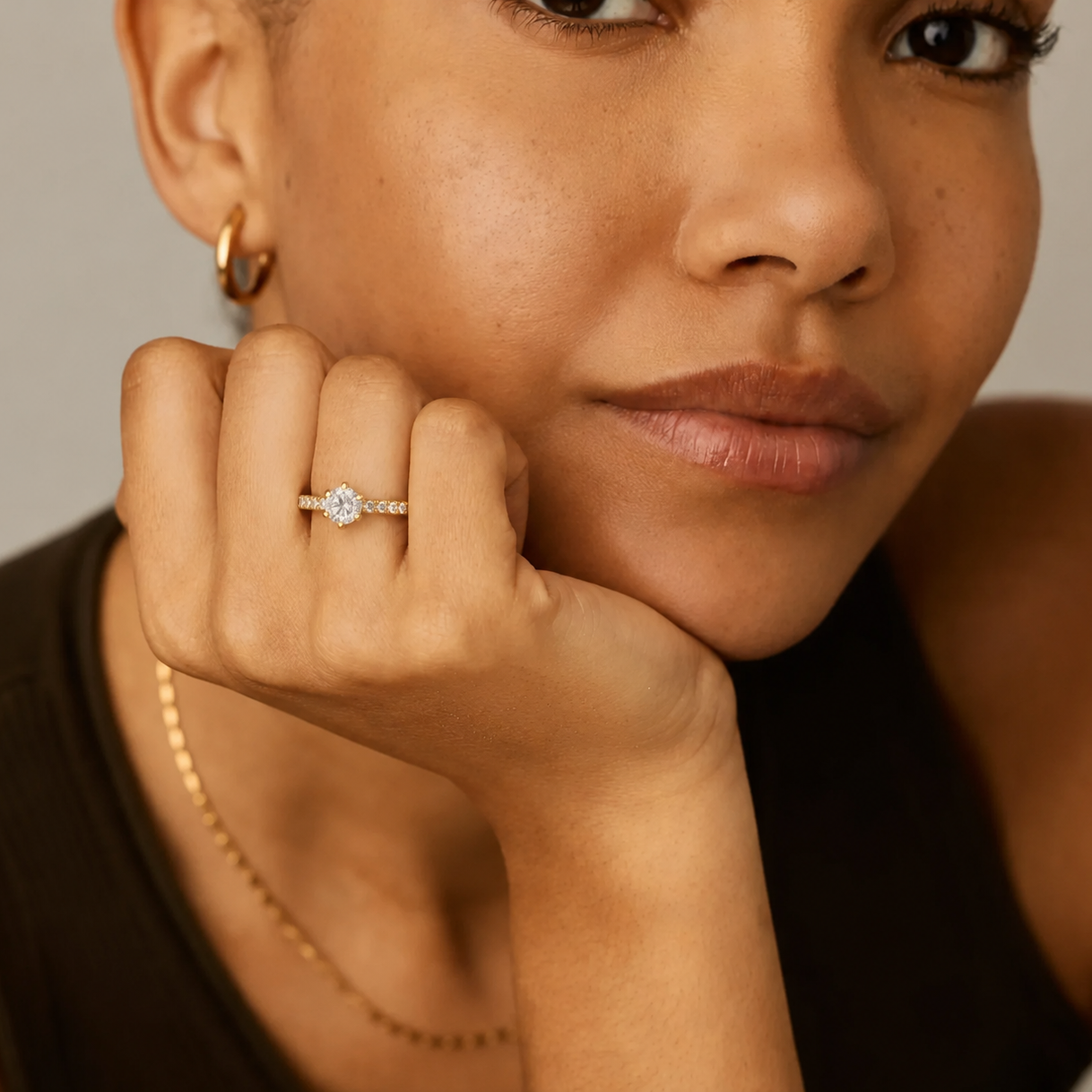Pave Solitaire Ring
