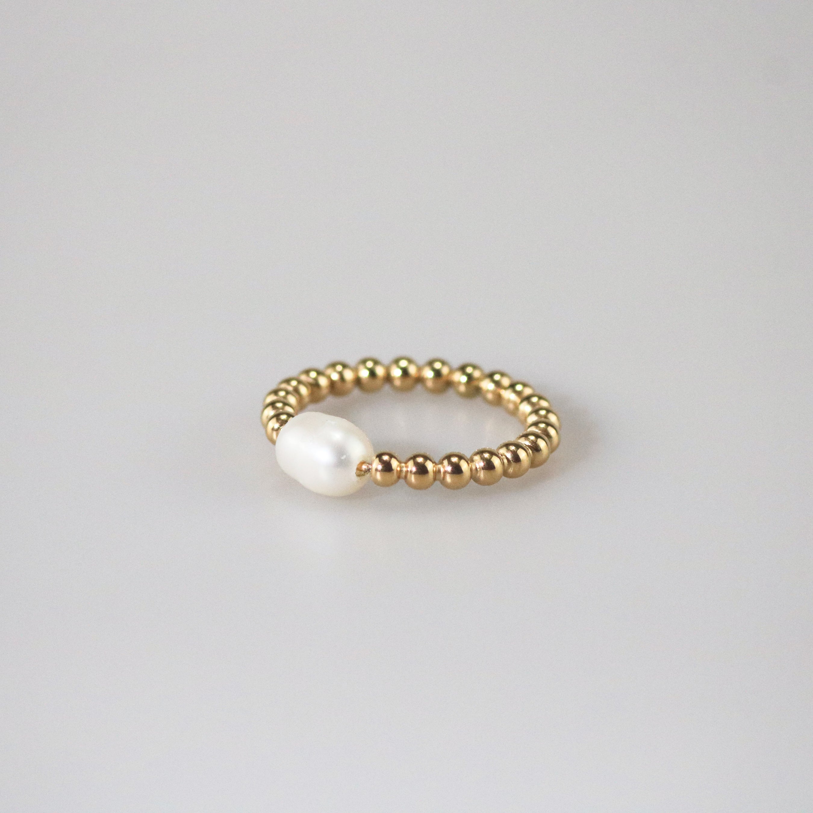 Meideya jewelry gold pearl fidget ring