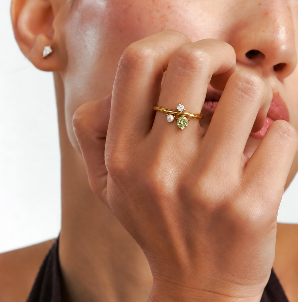 Peridot Cluster Ring