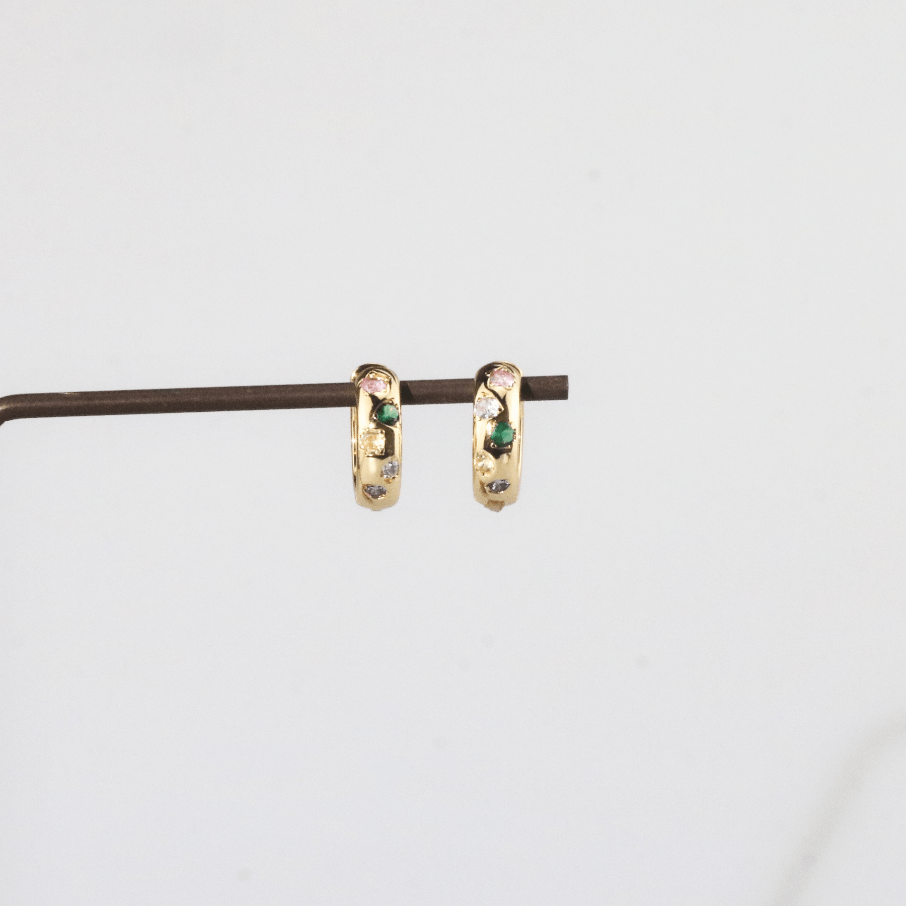 Rainbow Stone Hoops