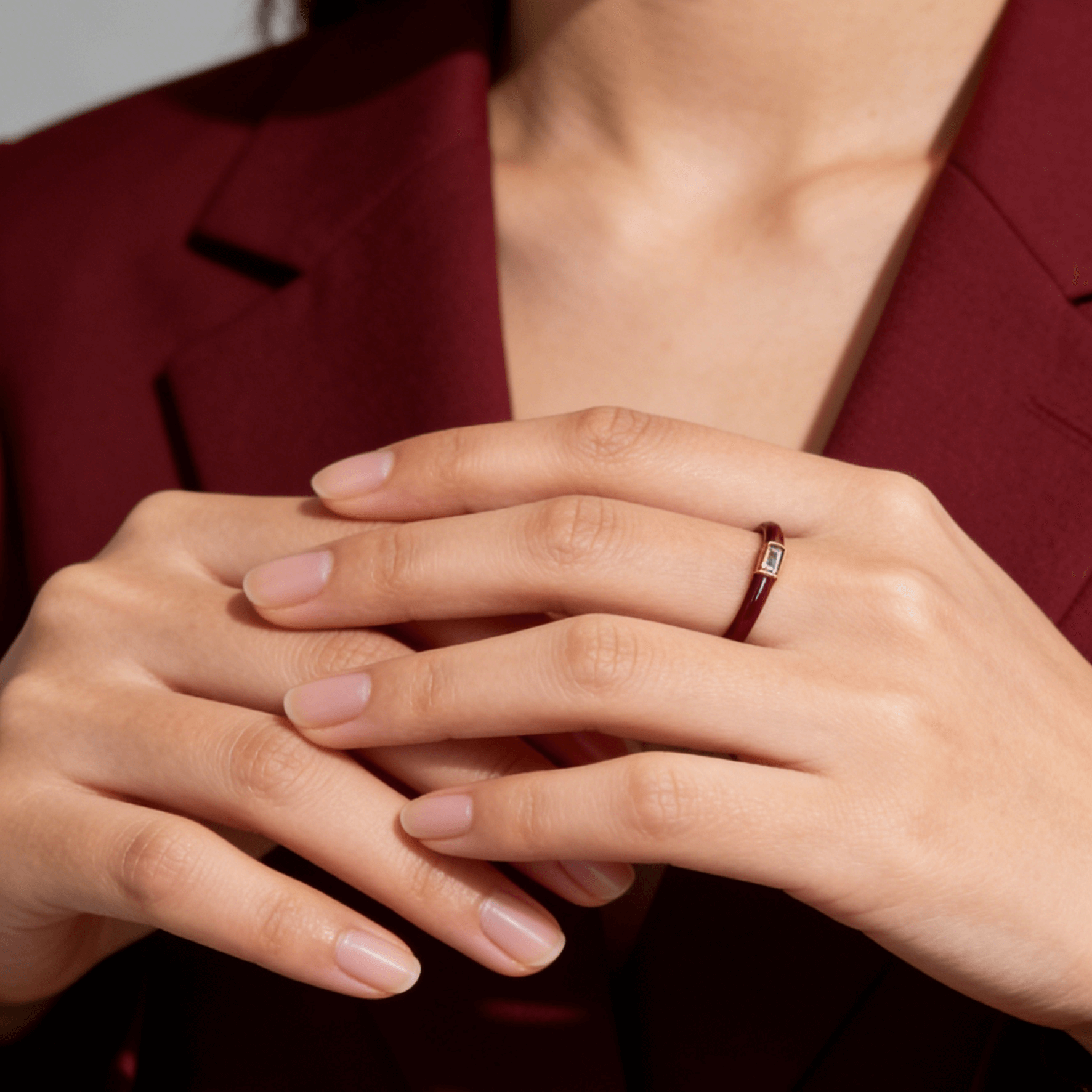 Red Enamel Stacking Ring