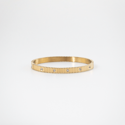 Ribbed Crystal Bangle