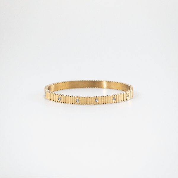 Ribbed Crystal Bangle