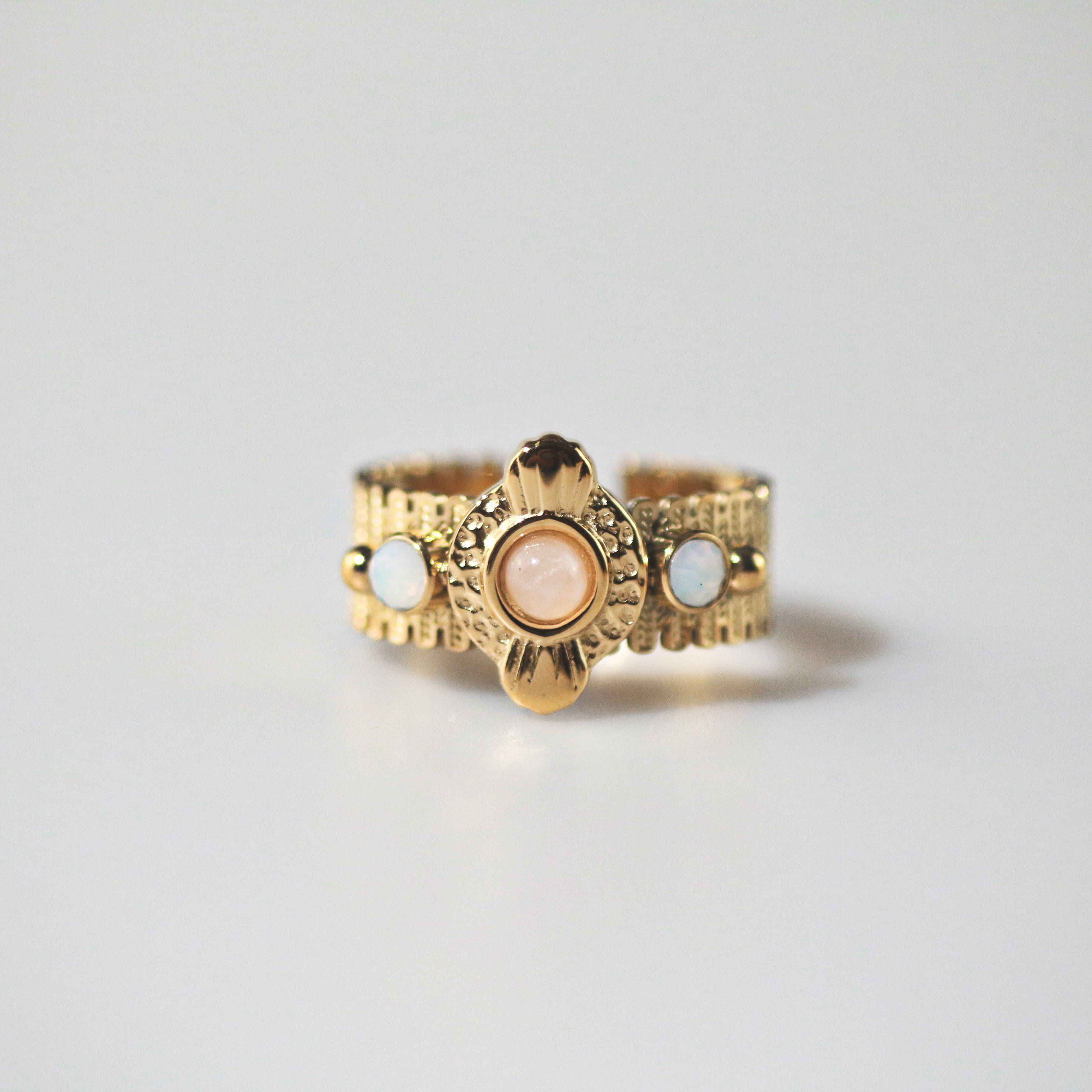 Meideya Jewelry Rose Quartz Statement Ring