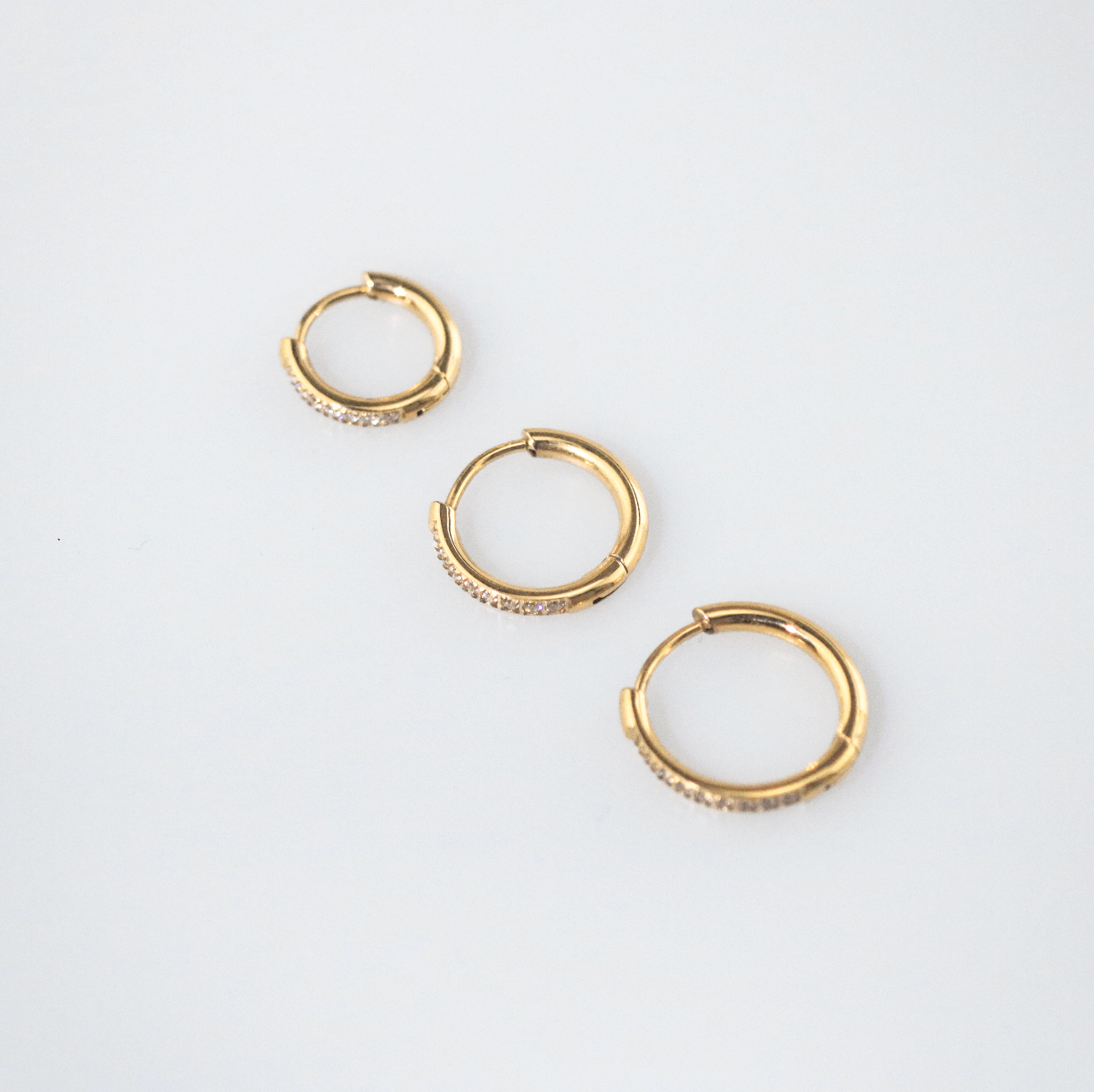 Gold Sparkling Hoop Earrings