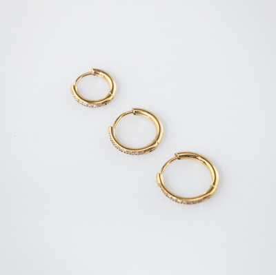 Gold Sparkling Hoop Earrings