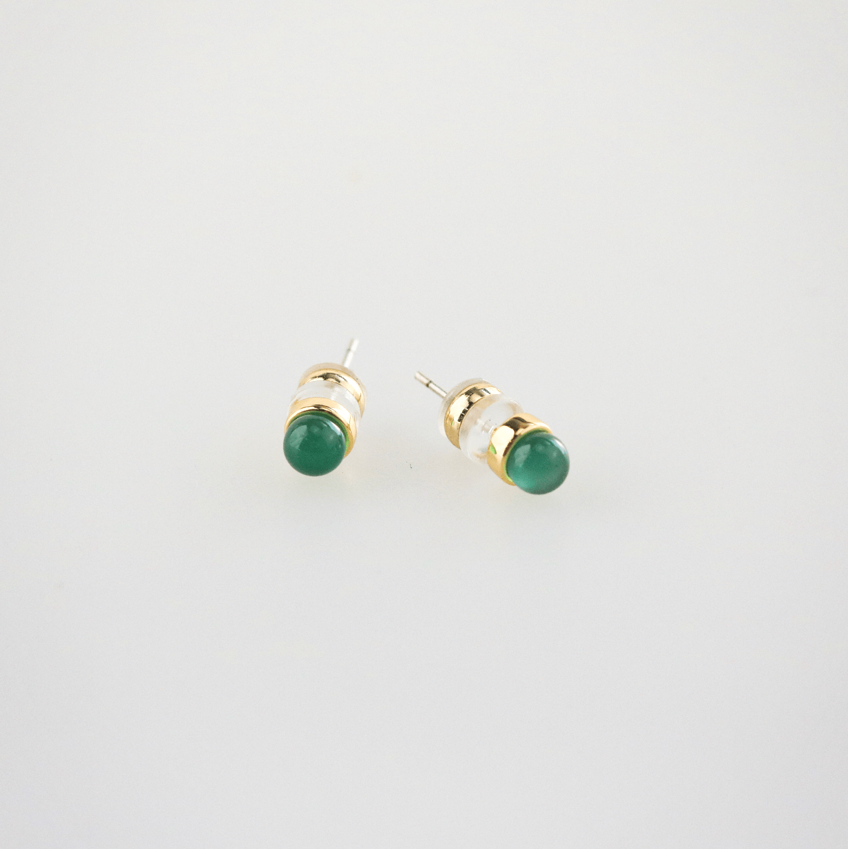 Green Agate Studs