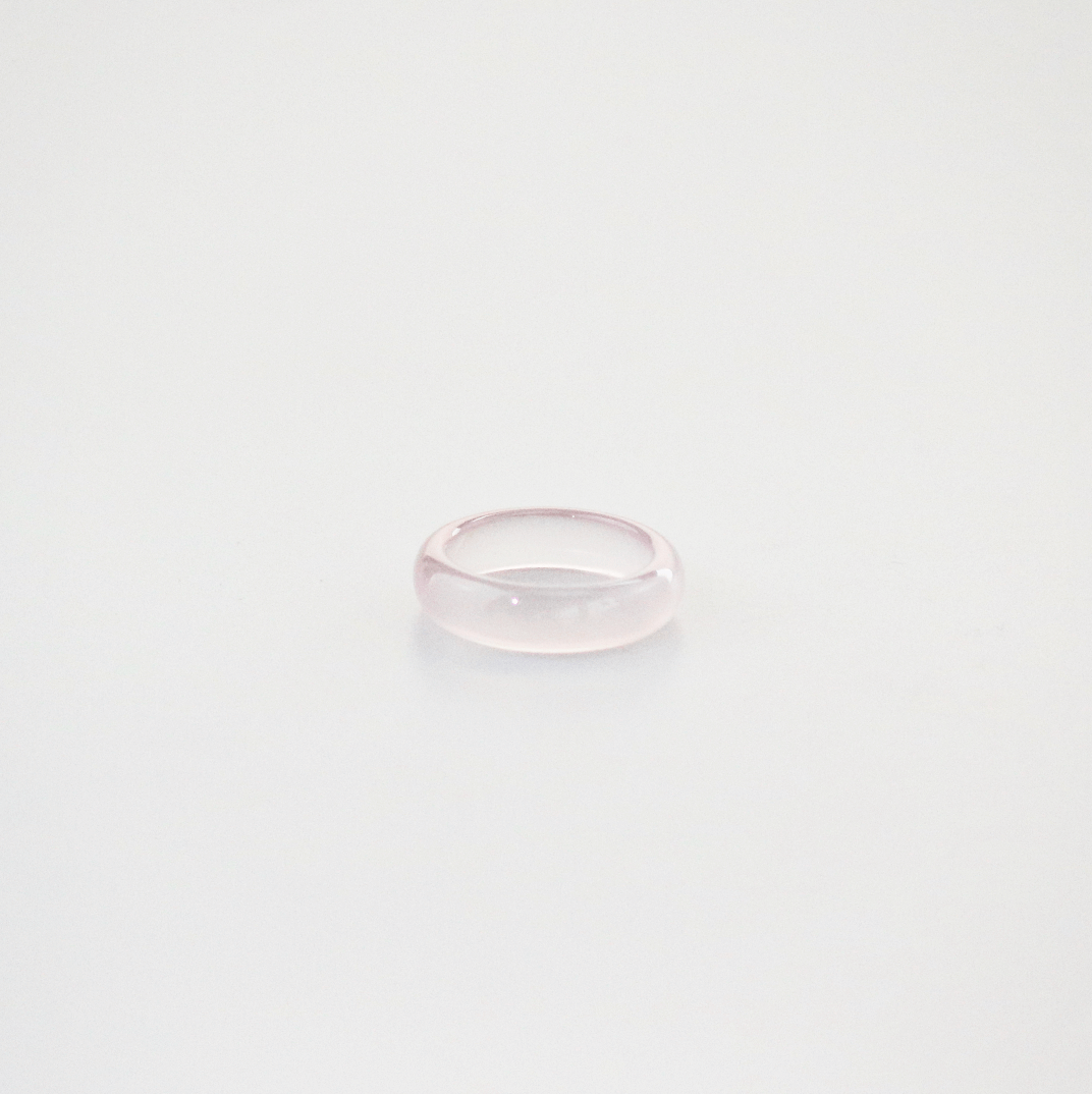 Light Pink Jade Band Ring