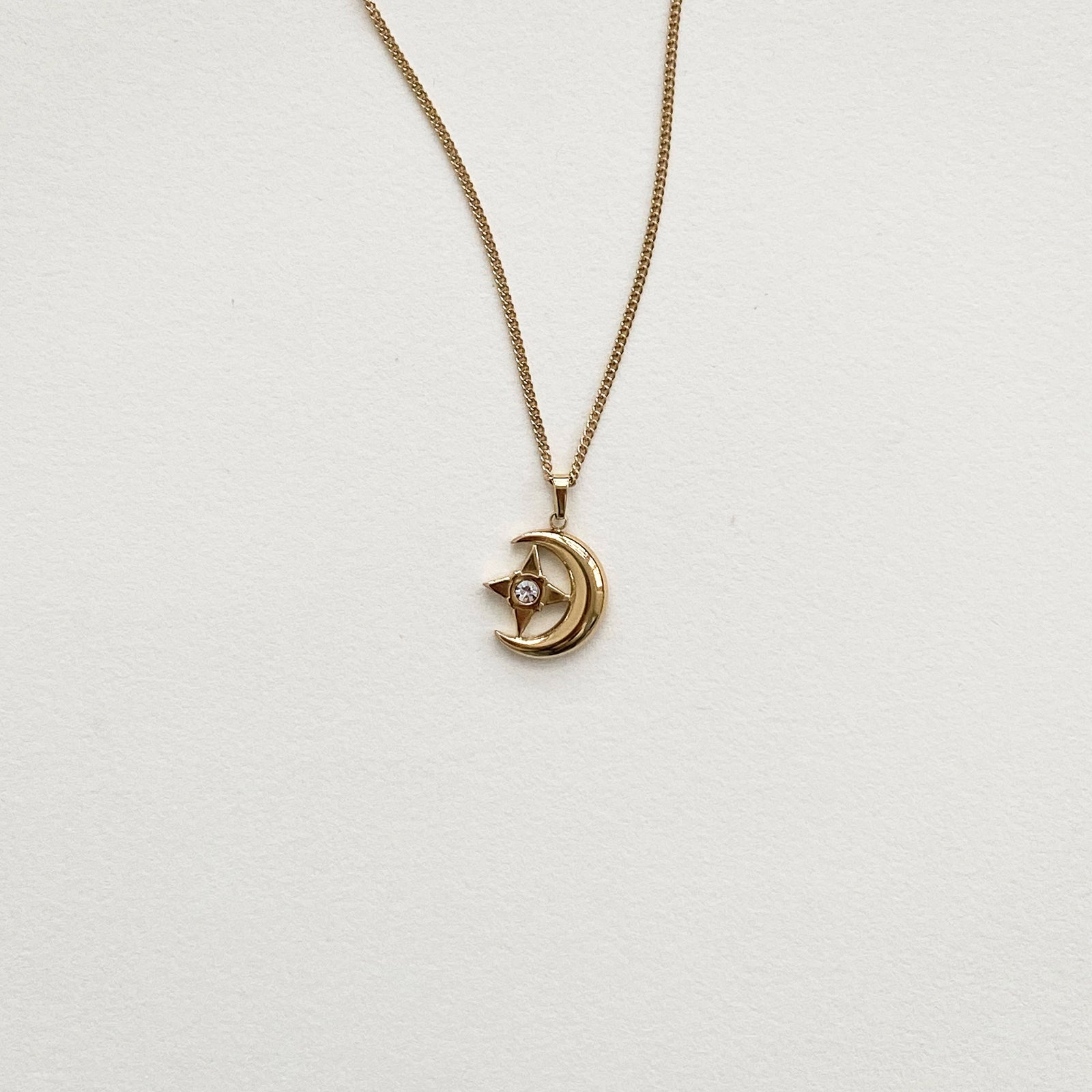 meideya jewelry Crescent Moon Star Pendant Necklace
