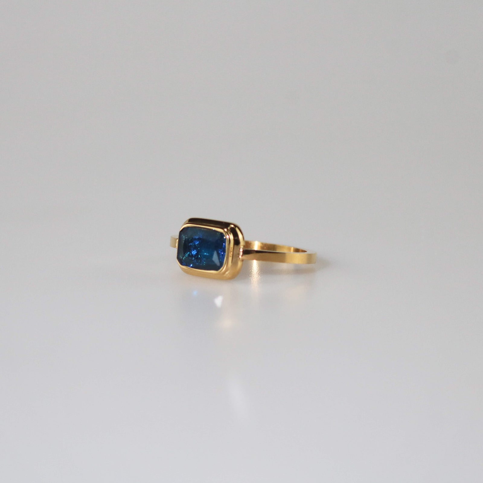 Square Royal Blue Stone Ring - Main Image