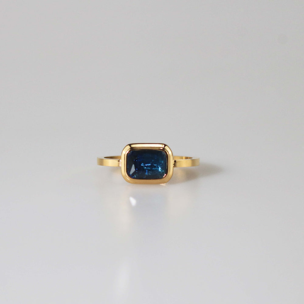 Square Royal Blue Stone Ring