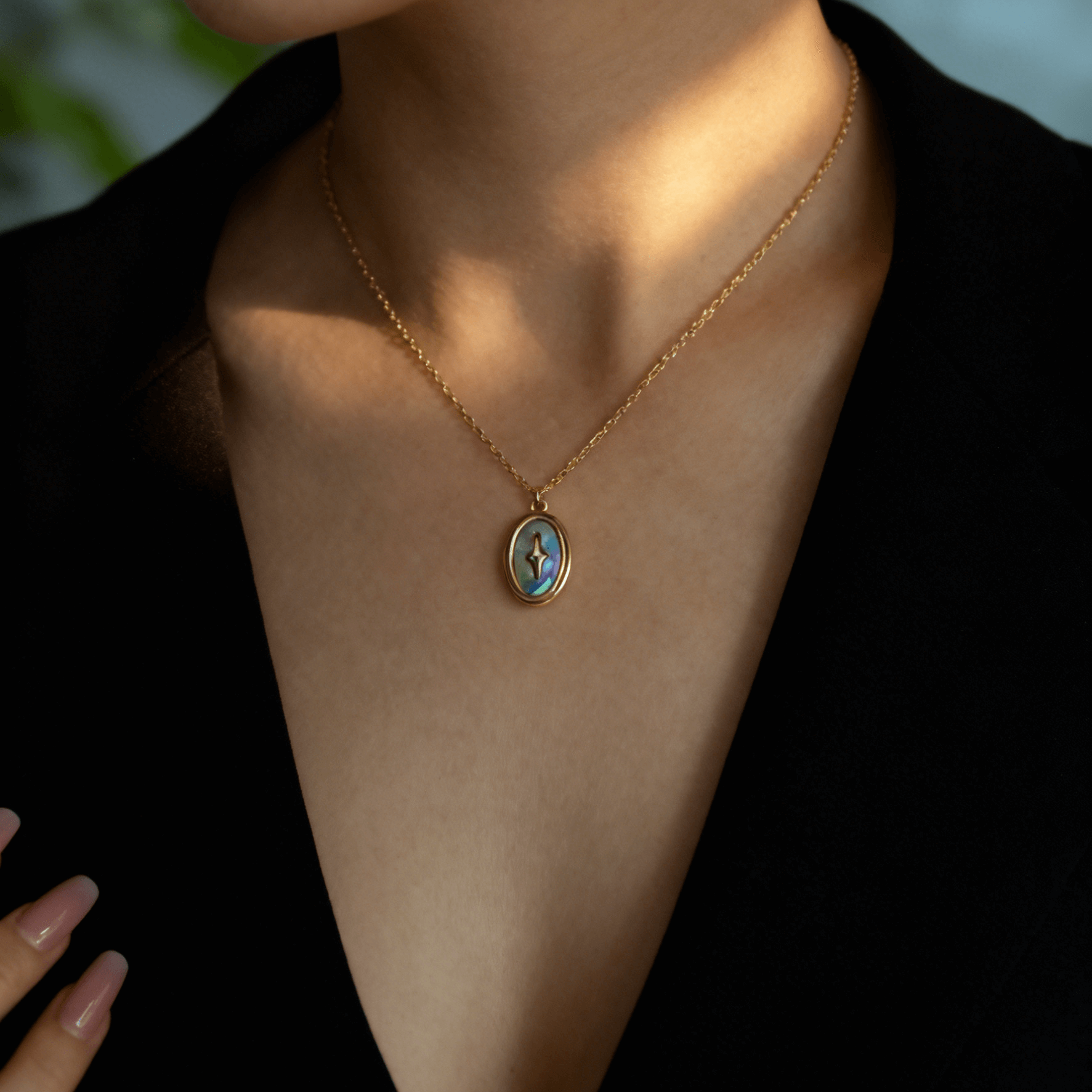Starry Abalone Pendant Necklace