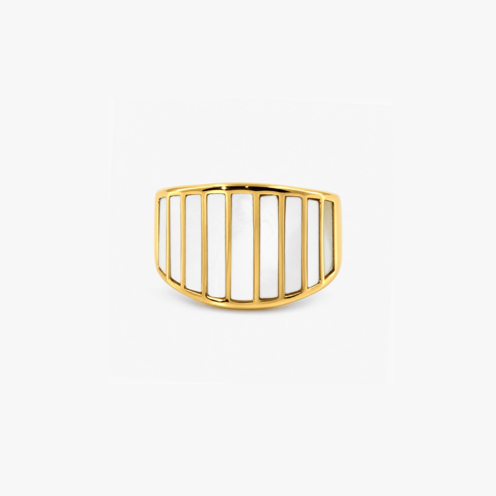 Striped Mother of Pearl Ring