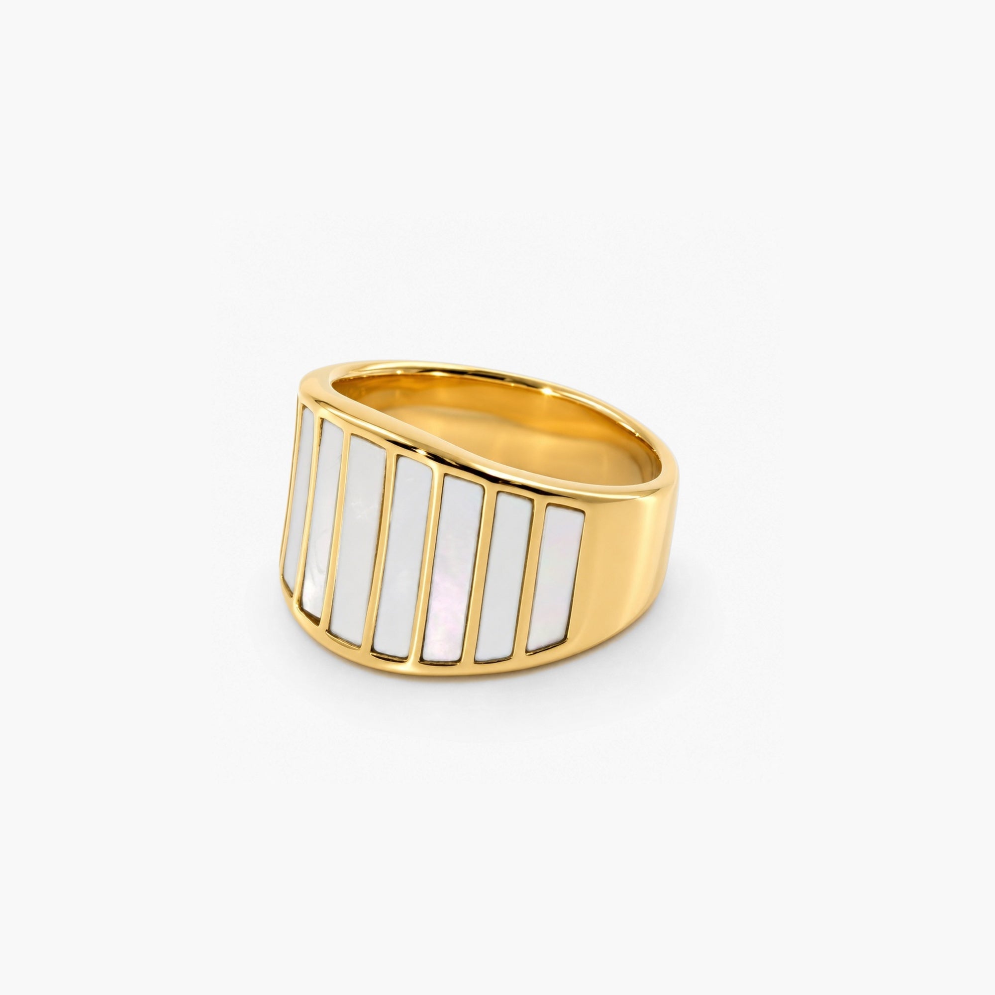 Striped Mother of Pearl Ring