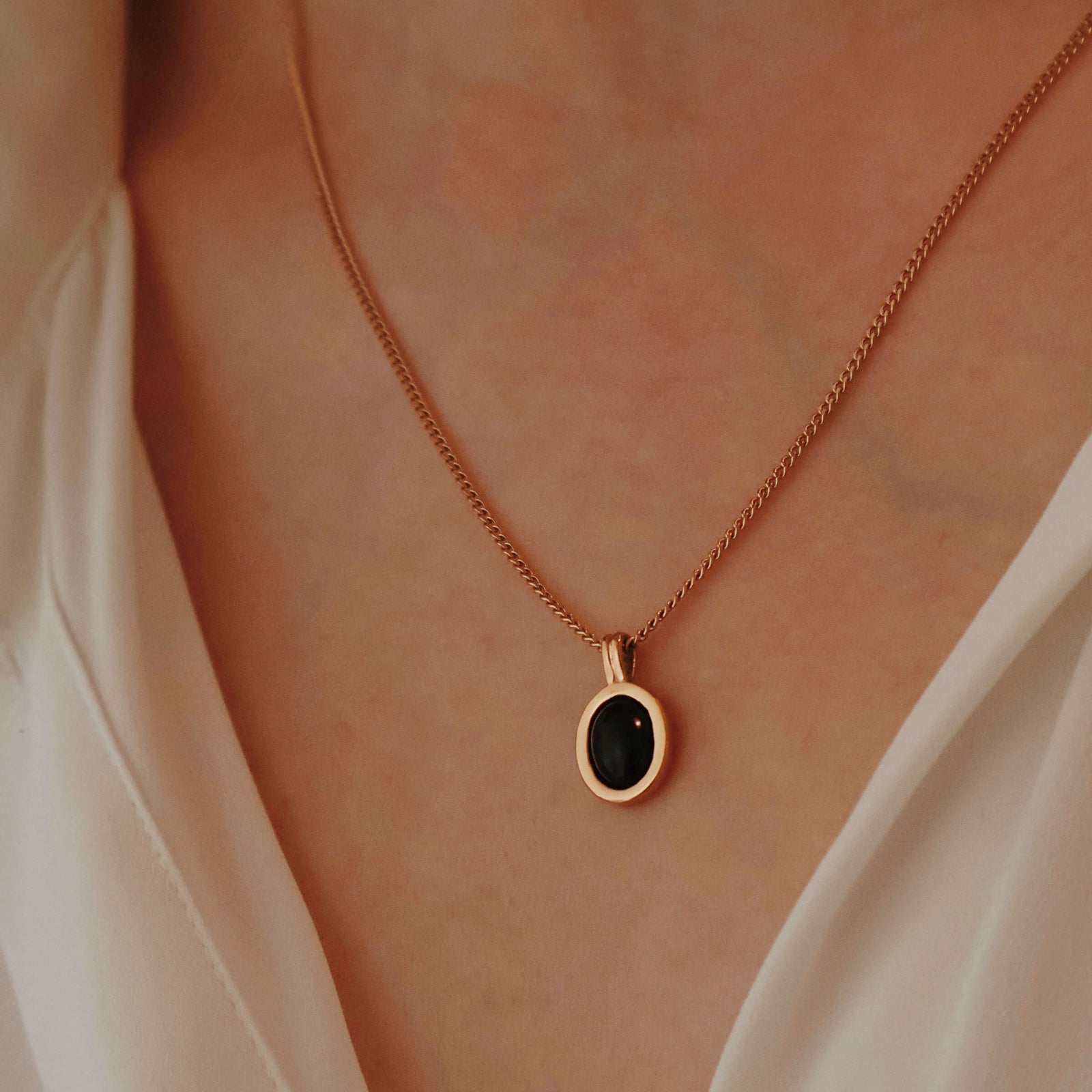 Tiny Black Onyx Necklace