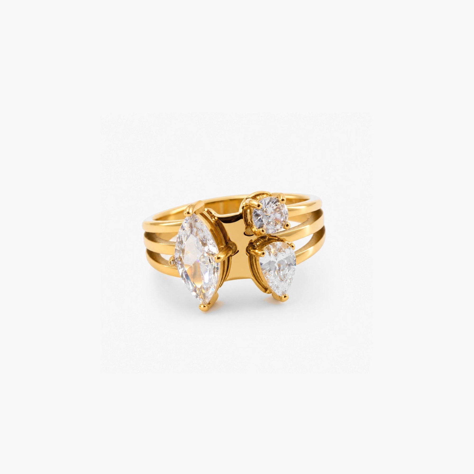 Toi et Moi cz Cluster Ring