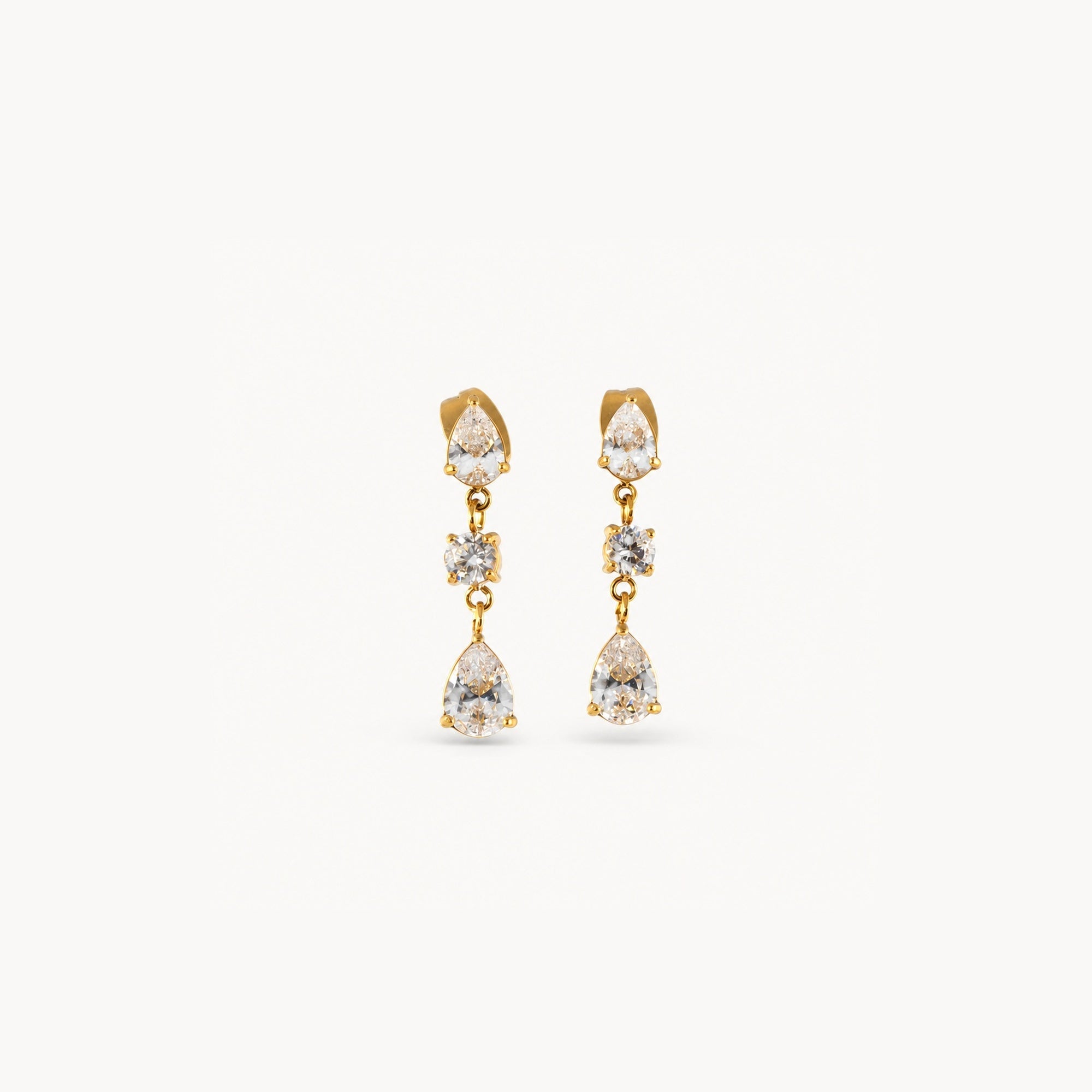 Triple CZ Drop Earrings