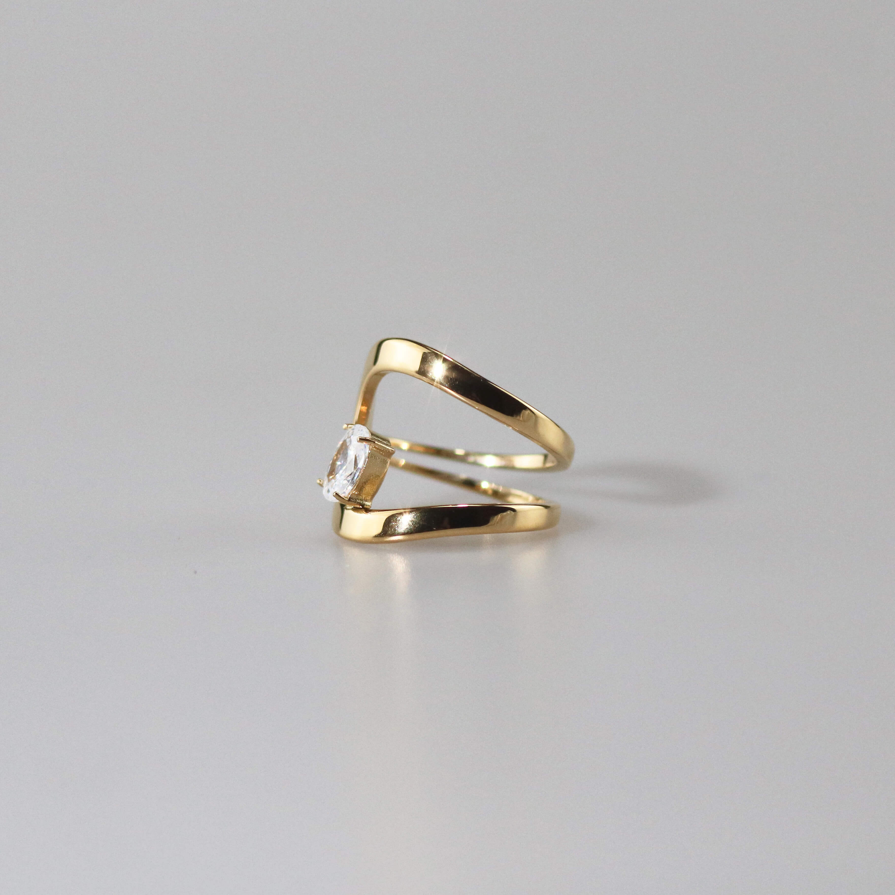 ahalya cz ring in stainless steel waterproof jewelry