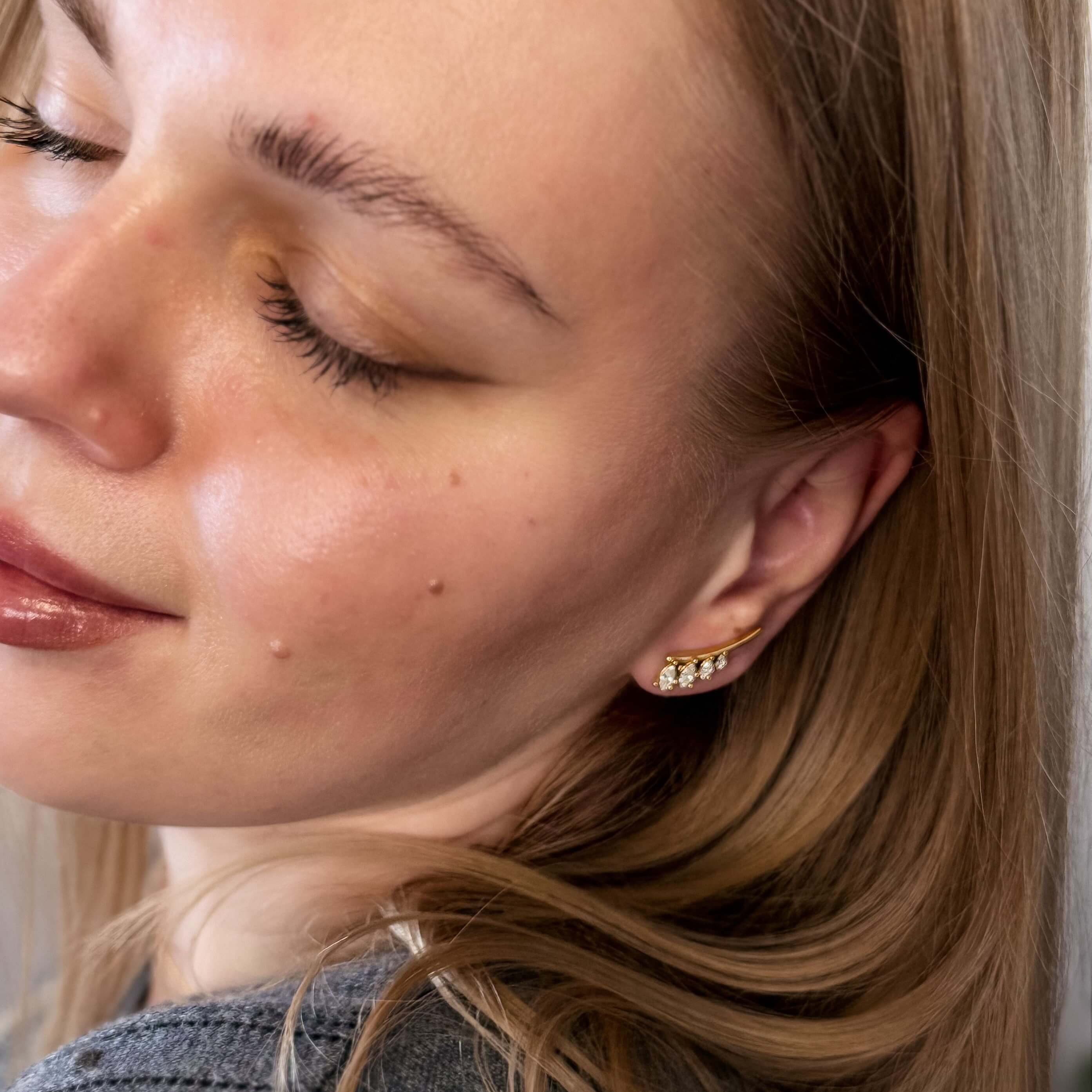 Marquise Cluster Ear Climbers