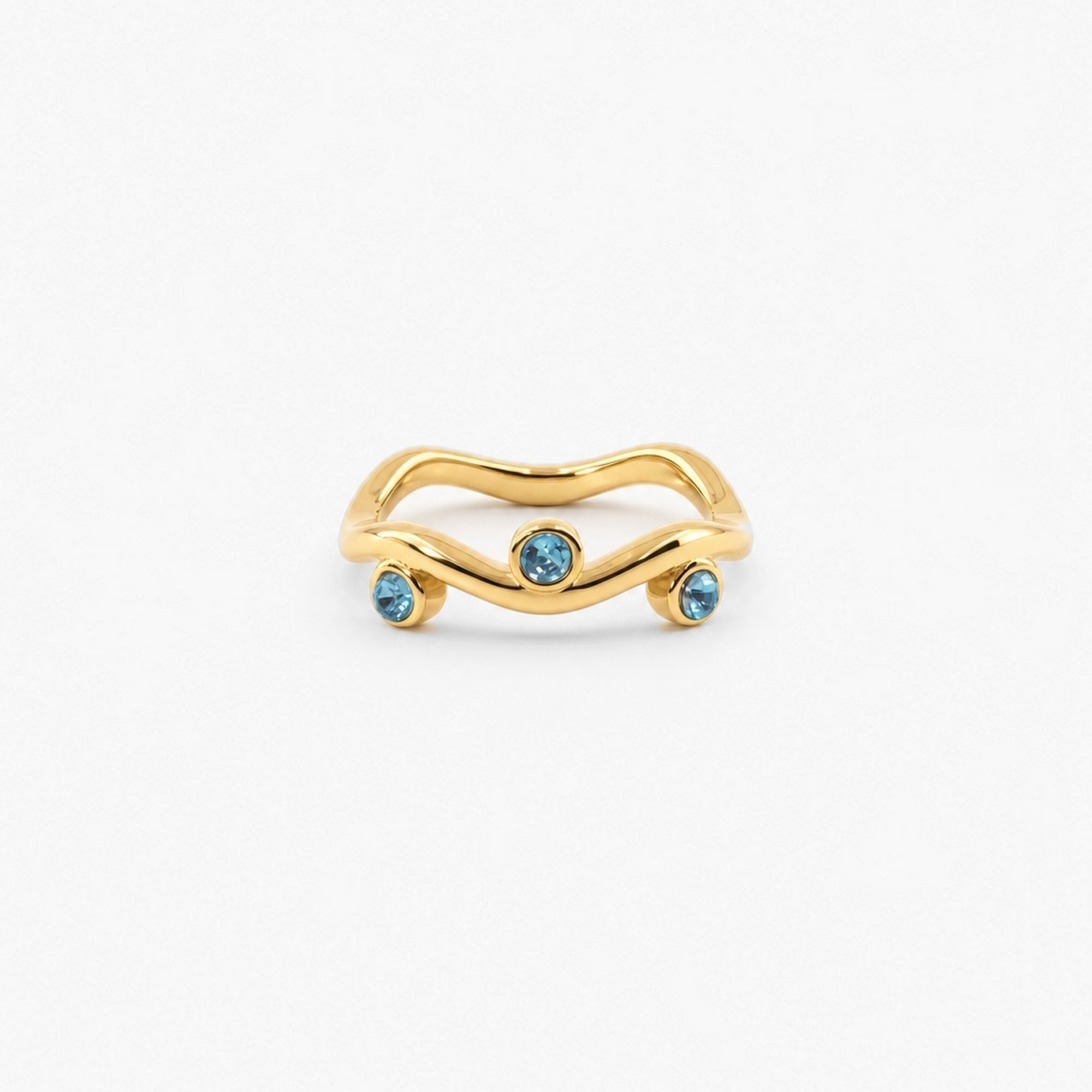 Aquamarine Wave Ring