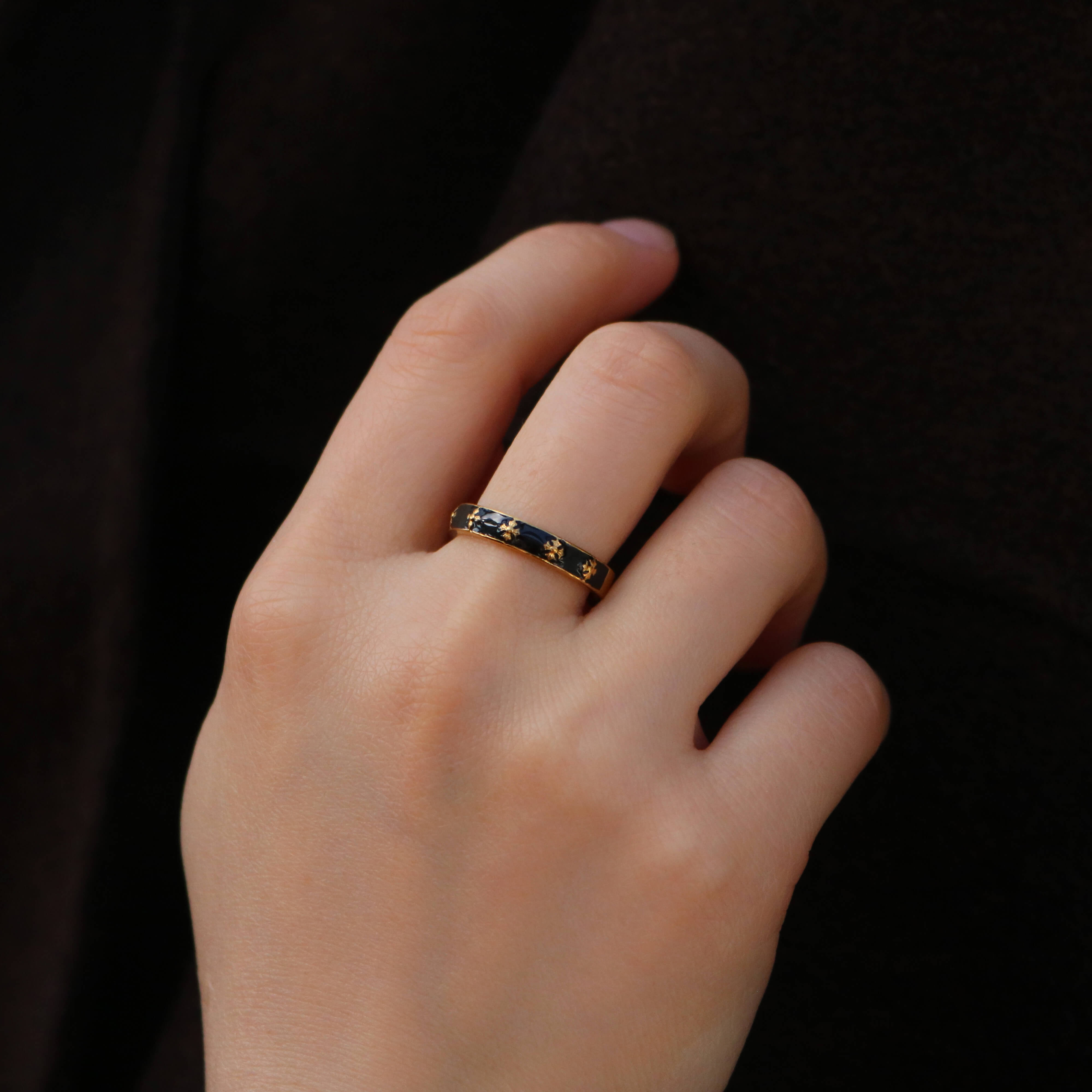 black enamel ring
