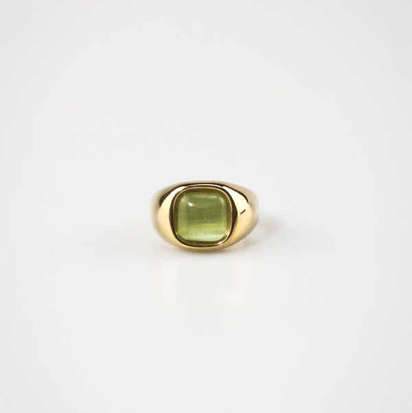 Green Cats Eye Signet Ring - Preorder
