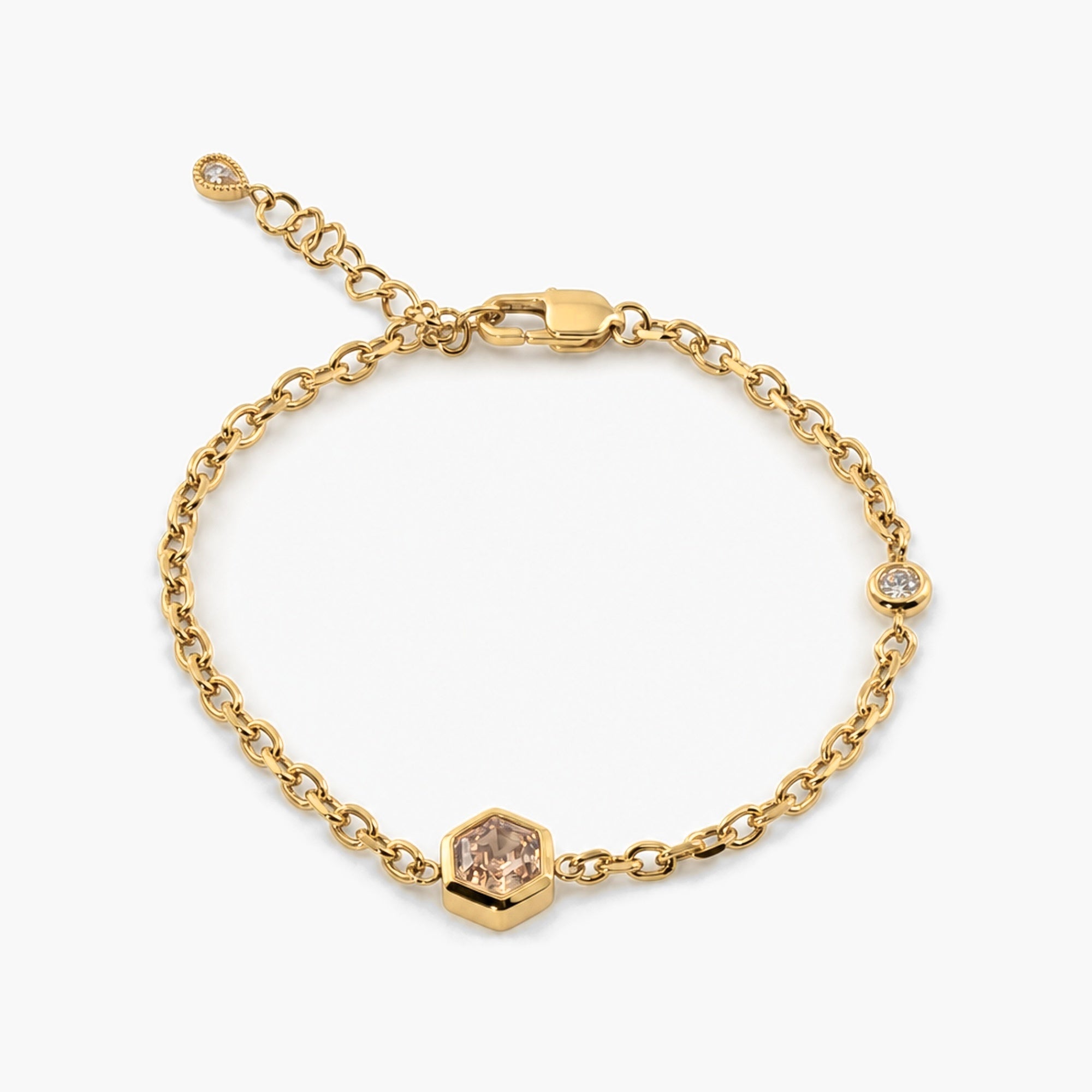 Champagne Hexagon Bracelet
