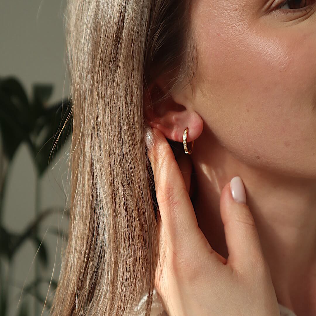 Gold Hoop Earrings Set