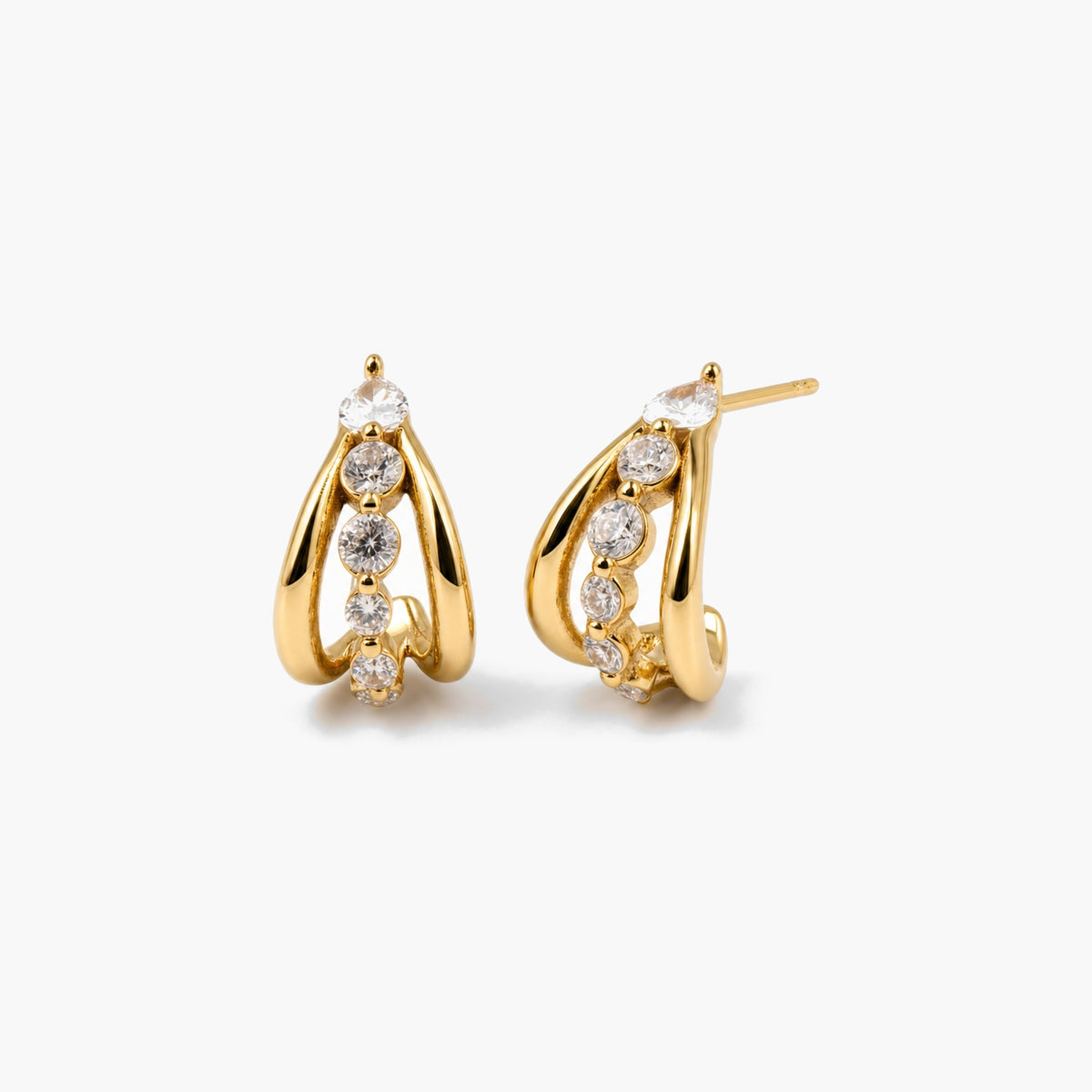 Crystal Split Hoop Earrings