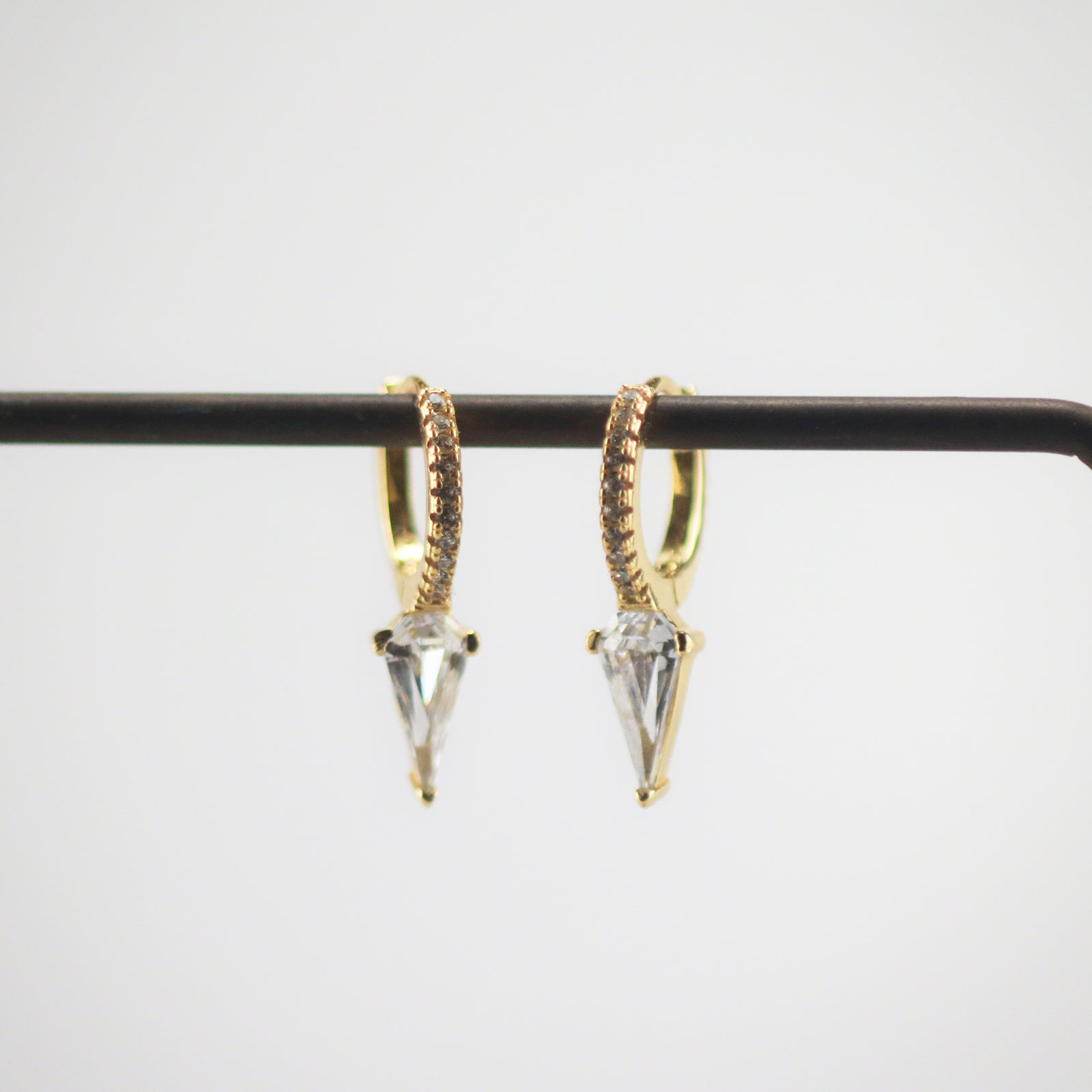 Meideya Jewelry Crystal Spike Huggie Hoop Earrings
