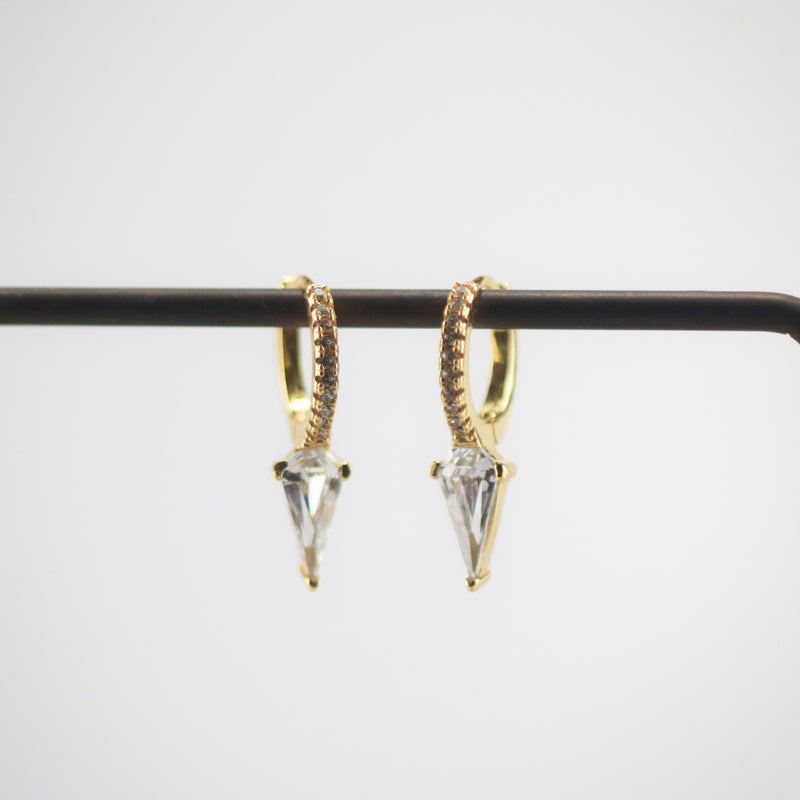 Meideya Jewelry Crystal Spike Huggie Hoop Earrings