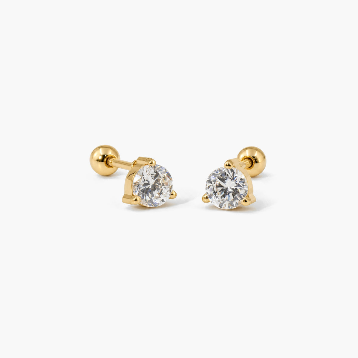 CZ Screw Back Stud Earrings