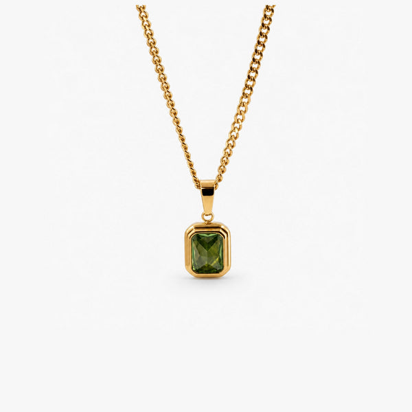 Emerald Stone Pendant Necklace